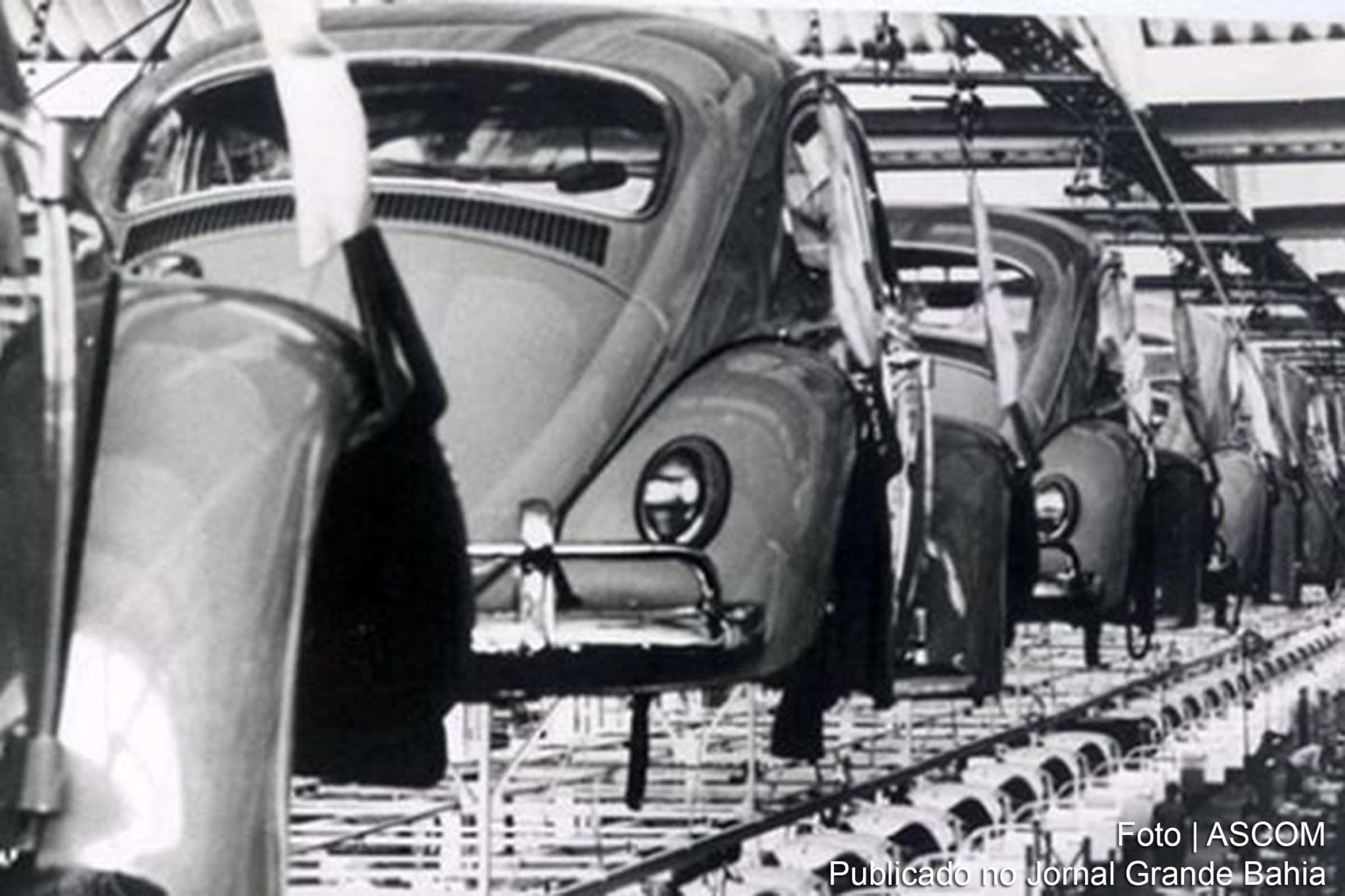 Fábrica da Volkswagen em São Bernardo do Campo, em foto dos anos 1970.