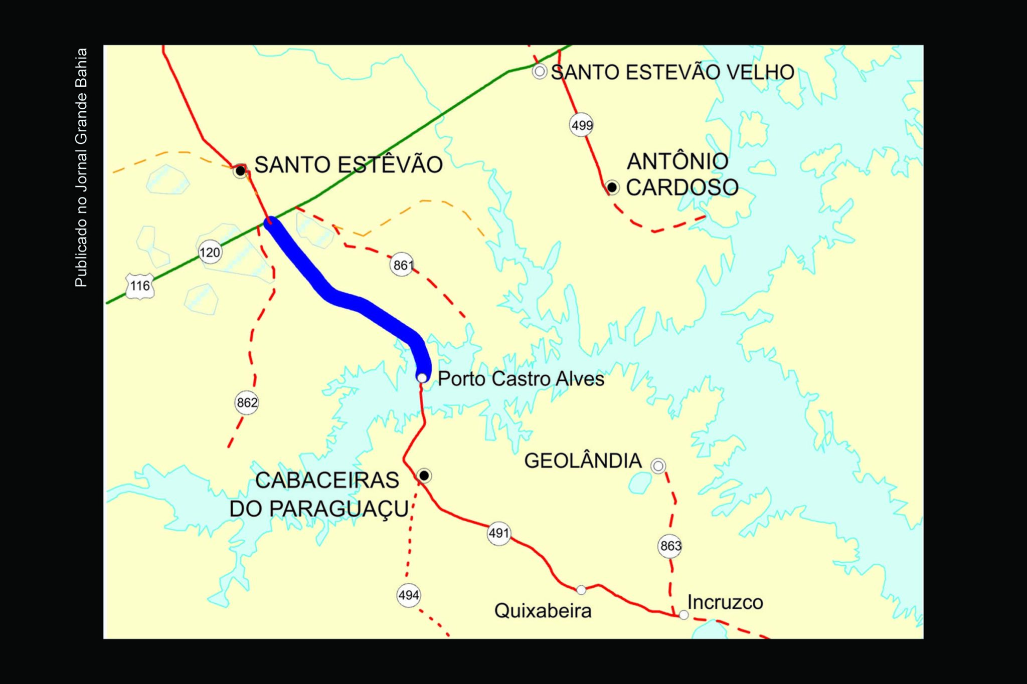 Obra de restauração da rodovia BA-120 contribui para o desenvolvimento do turismo local na região de Santo Estevão, diz Governo Rui Costa.