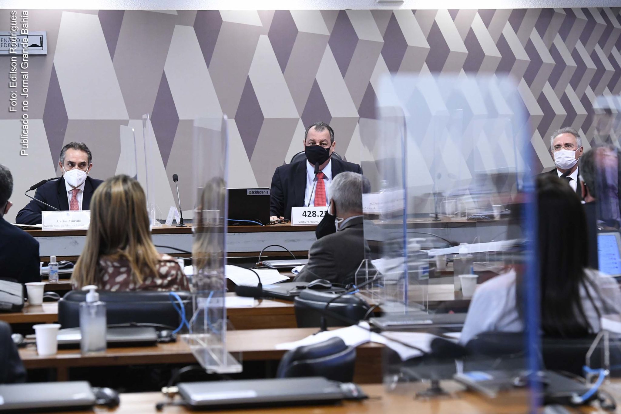 Carlos Murillo, gerente-geral da Pfizer na América Latina, presta depoimento à CPI da Pandemia no Senado Federal.