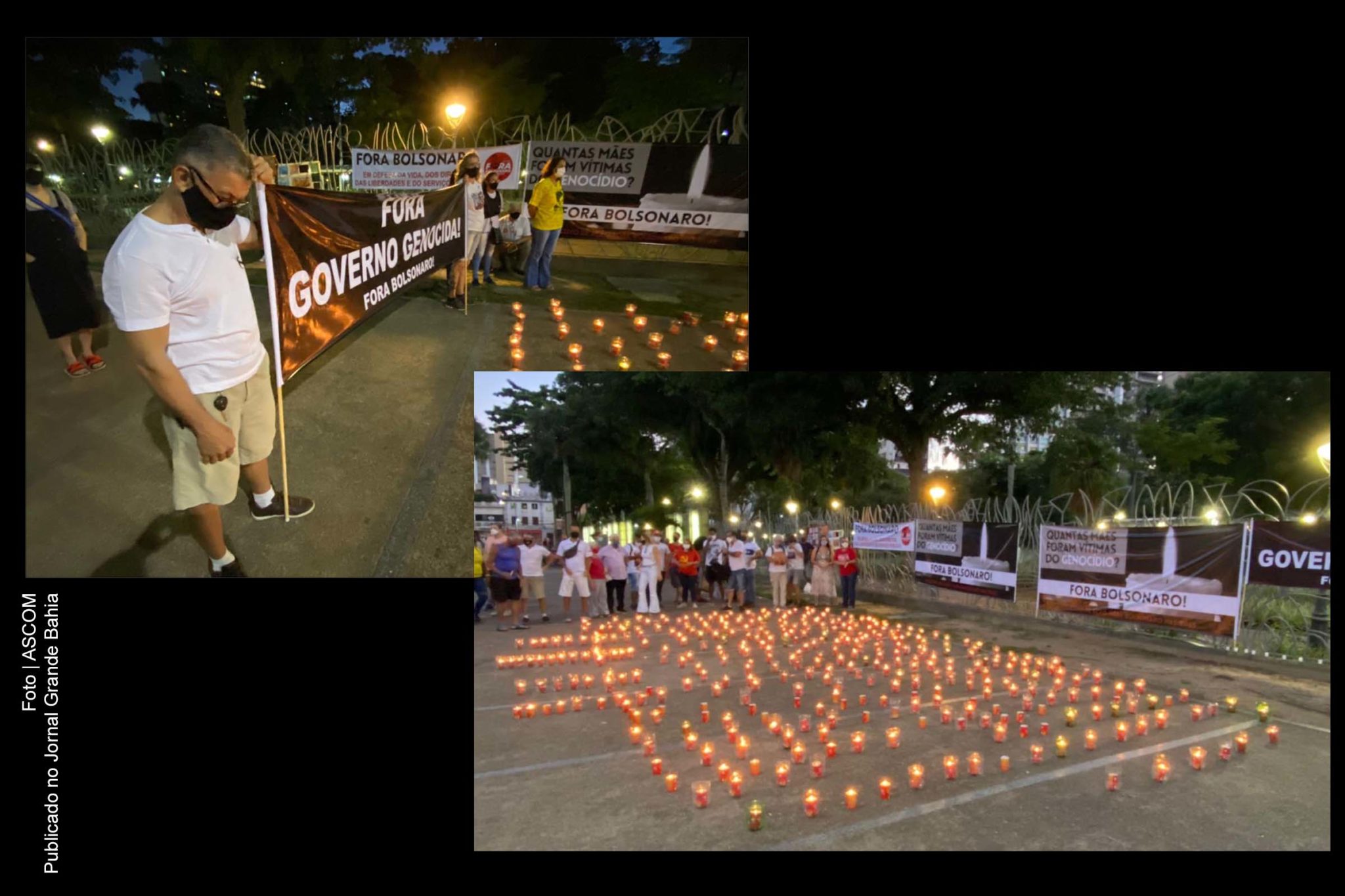 Em Salvador, protesto pede fim do governo genocida do extremista Jair Bolsonaro.