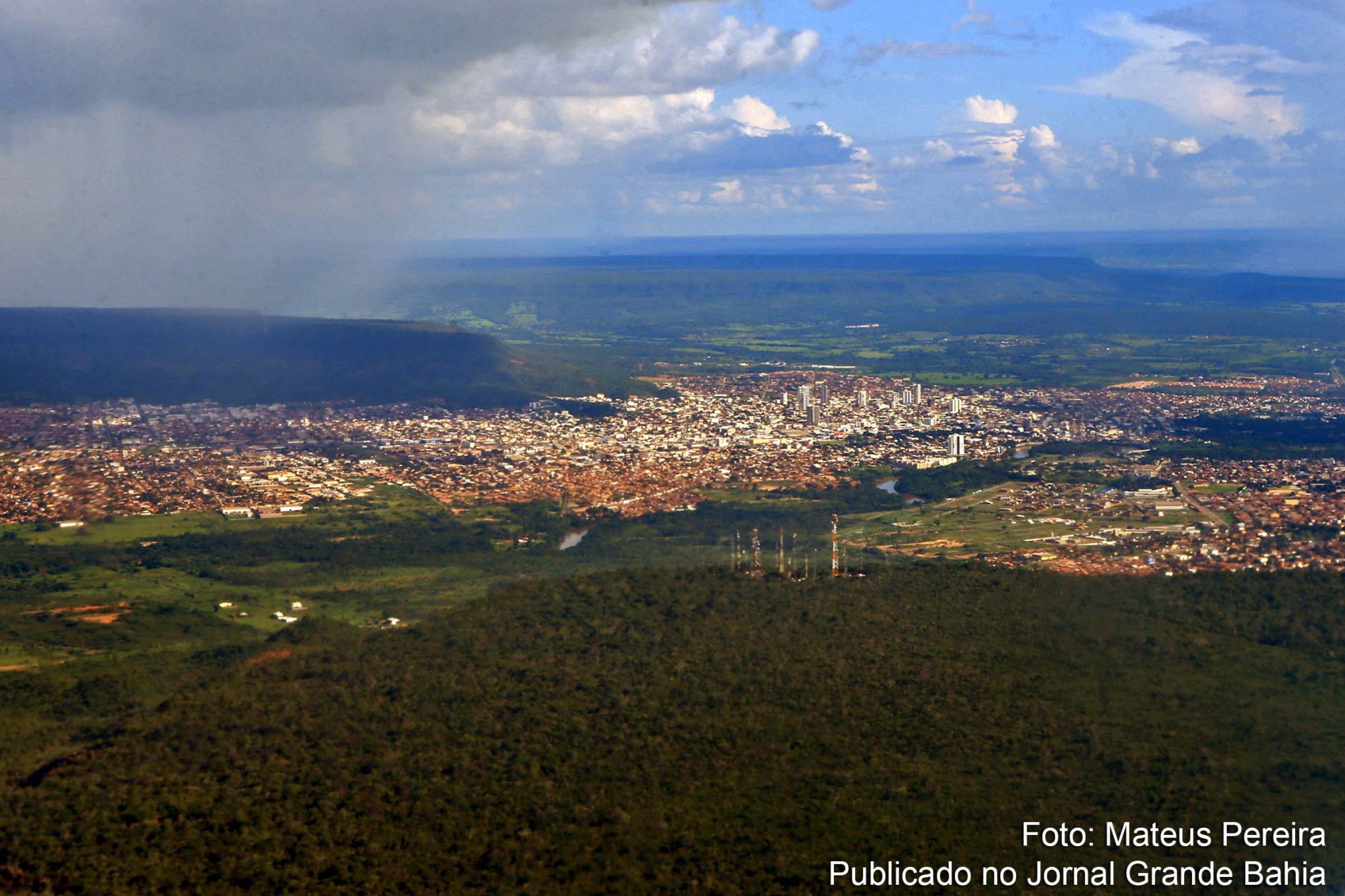 Vista aérea da cidade de Barreiras, no oeste da Bahia.