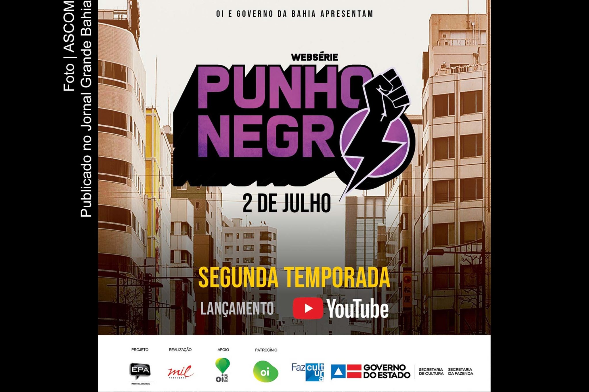Cartaz anuncia websérie Punho Negro.