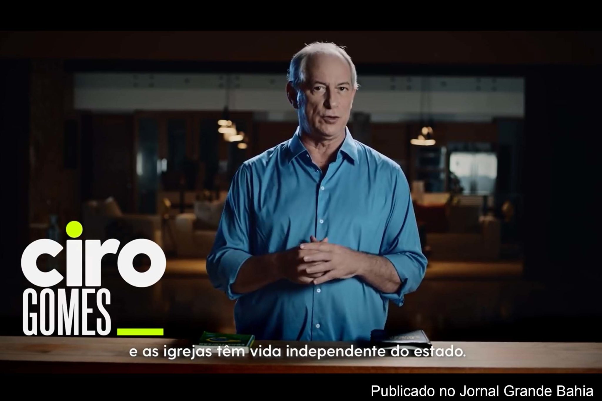 Ciro Gomes (PDT-CE) apresenta discurso em vídeo com apelo religioso, tentando conquistar eleitores para 2022.