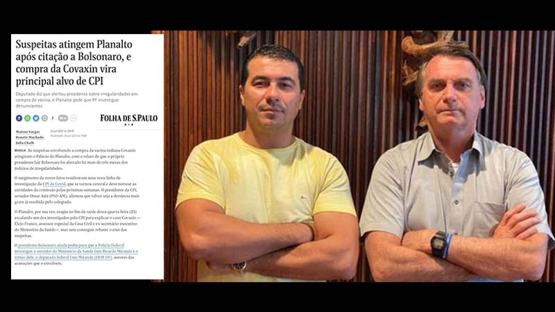 Deputado Luís Miranda com Jair Bolsonaro, em 20 de março de 2021, quando o presidente foi alertado sobre esquema em contrato da Covaxin.