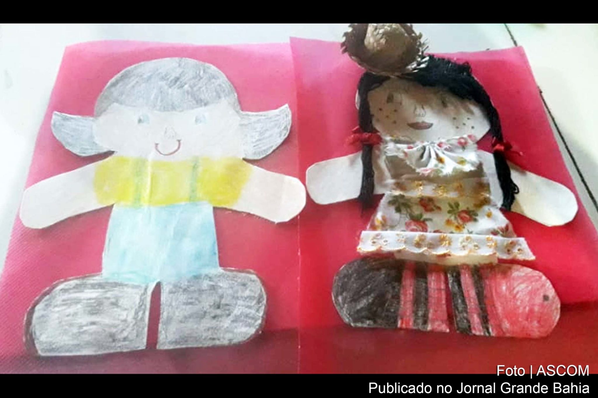 Para ativar a memória afetiva dos estudantes, foi proposta a produção de porta-retratos com desenhos que ilustrassem suas lembranças da festa junina.