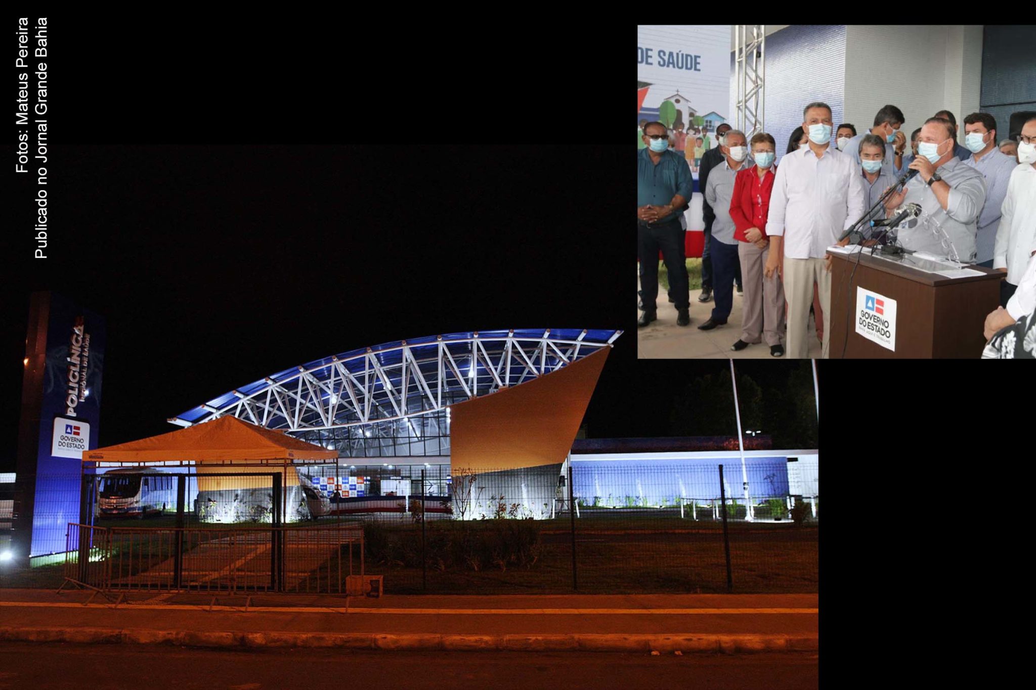 Ao lado do governador Rui Costa, deputado Adolfo Menezes, presidente da ALBA, participou da inauguração da Policlínica Regional de Saúde em Ribeira do Pombal.