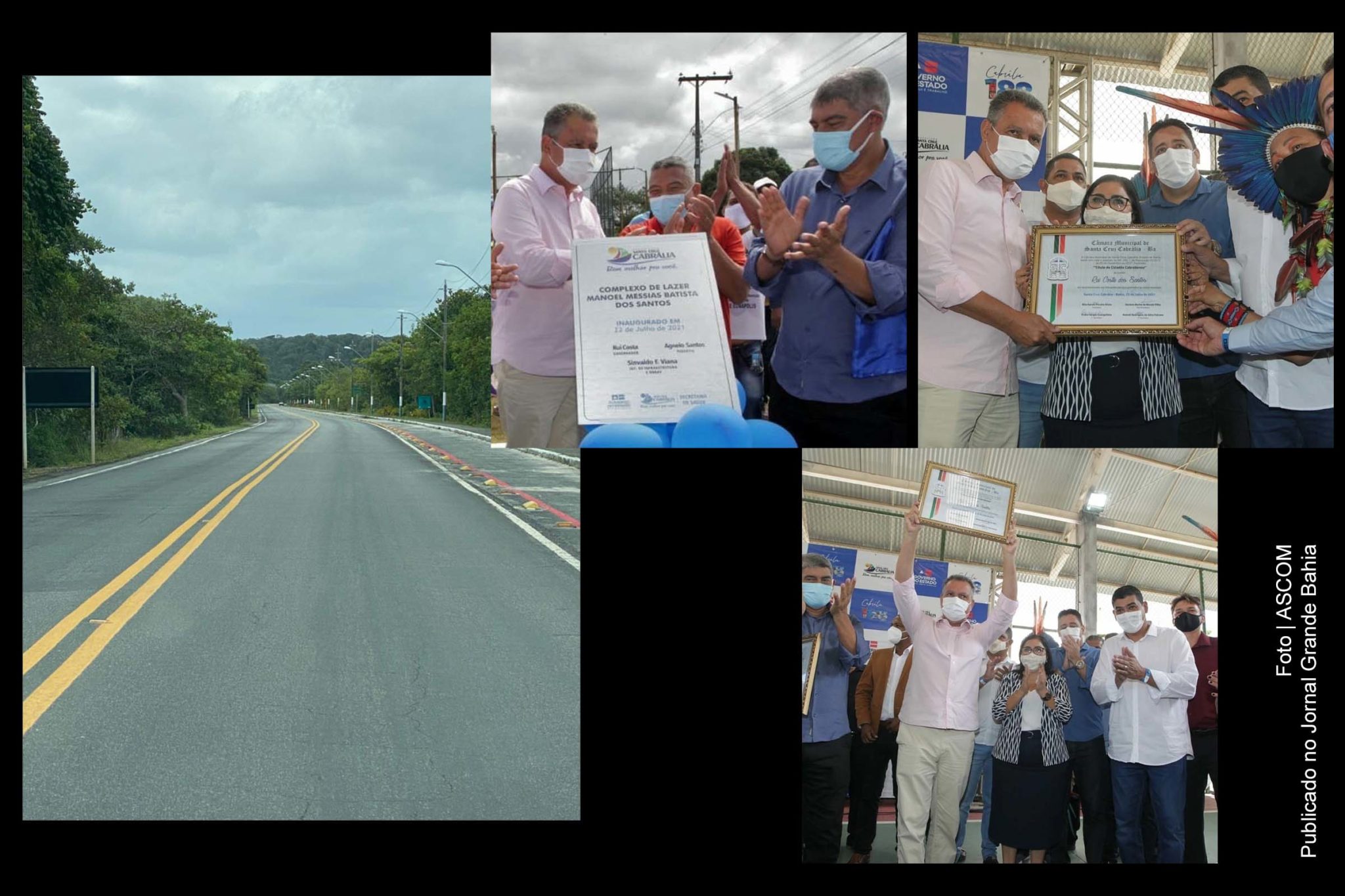 Em Santa Cruz Cabrália, governador Rui Costa entrega recuperação de 50 km da BA-001, equipamentos para hospital e é homenageado pela Câmara Municipal