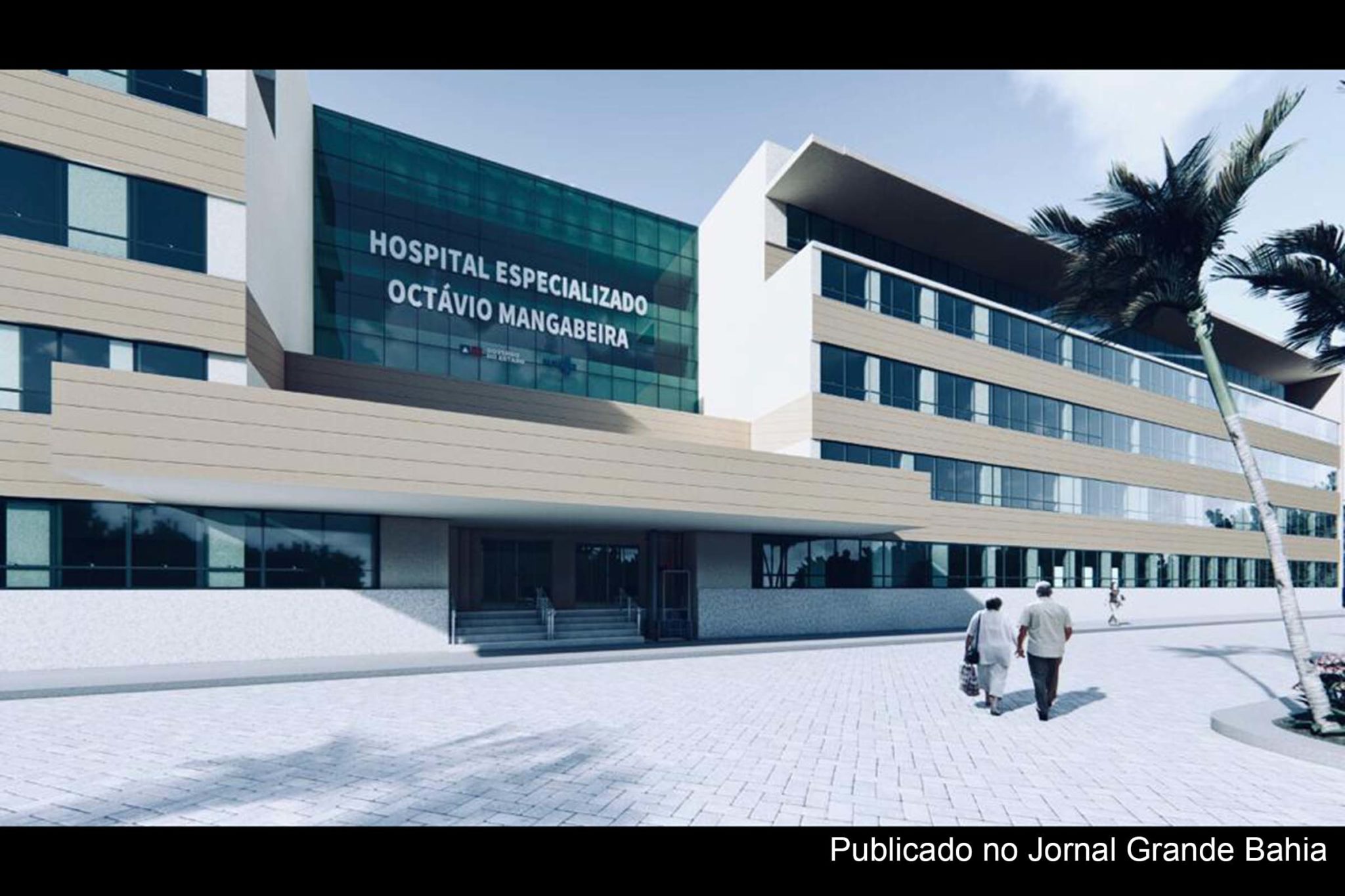 Ilustração da fachada do Hospital Especializado Octávio Mangabeira (HEOM).