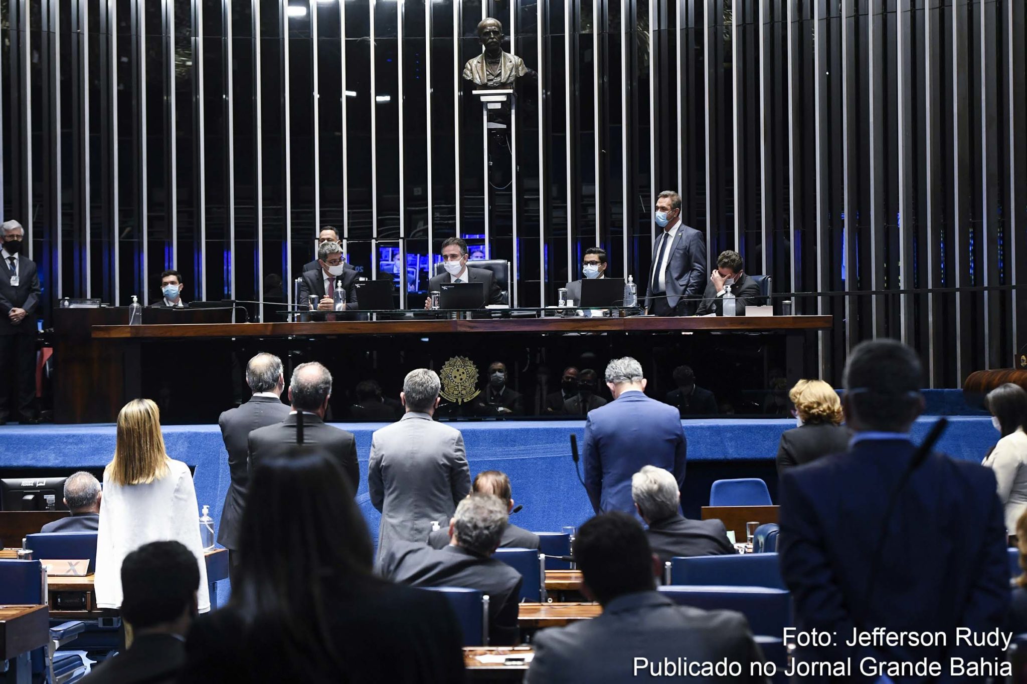 Rodrigo Pacheco (DEM-MG) preside sessão do Senado.