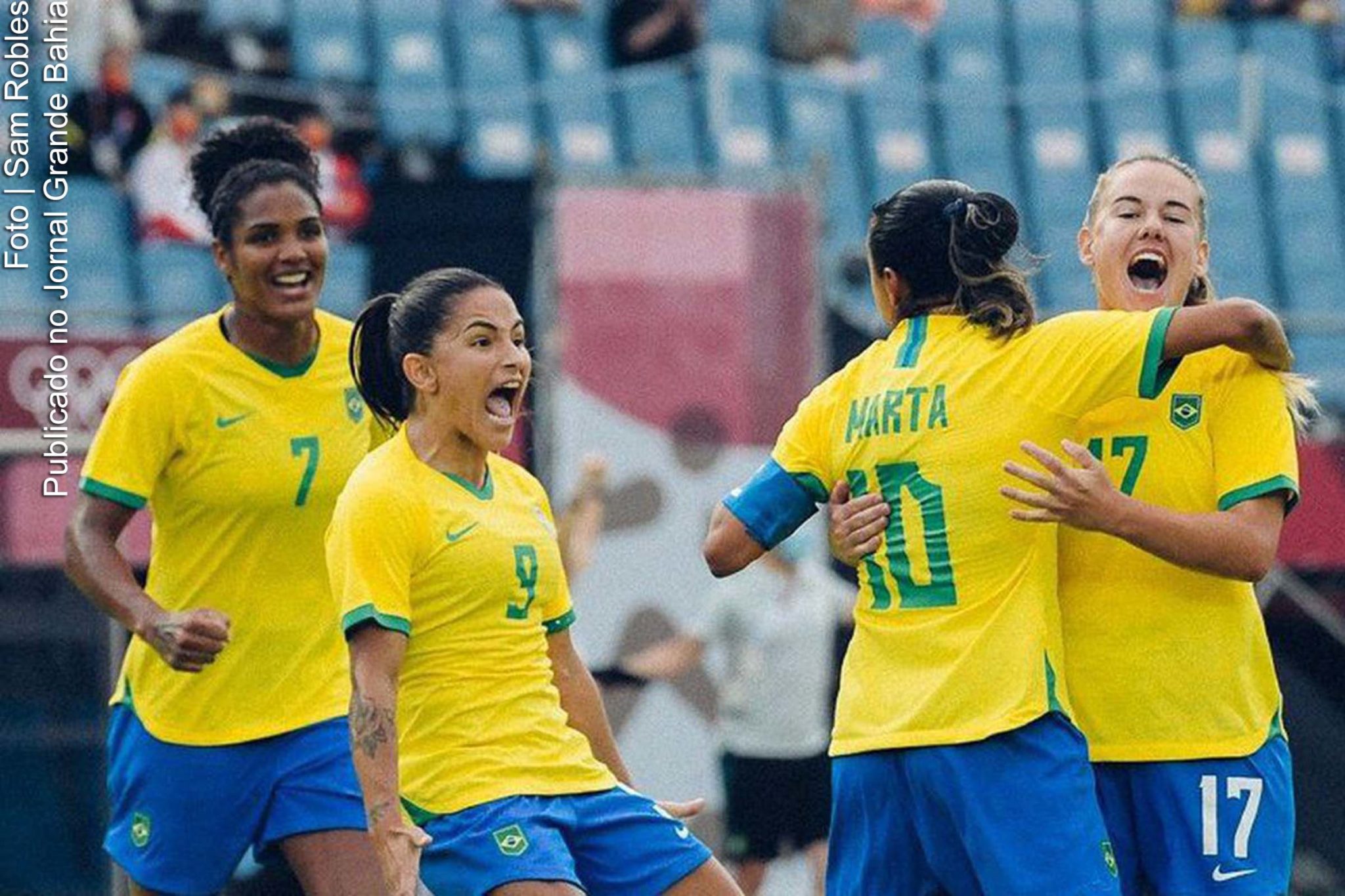 A seleção brasileira de futebol feminino estreou com goleada de 5 a 0 contra a China, na Olimpíada de Tóquio (Japão).