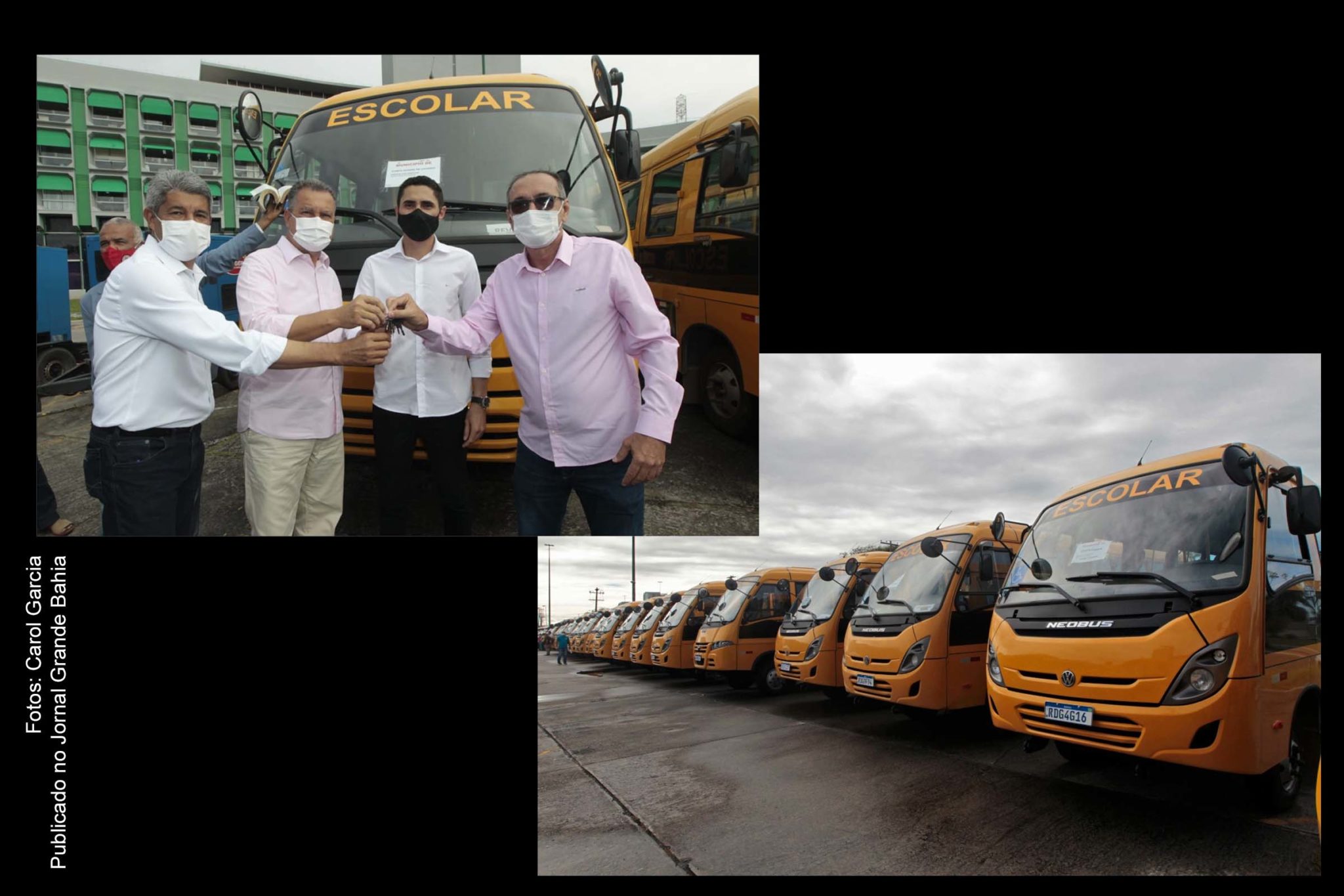 Veículos para o transporte escolar são entregues à 43 municípios da Bahia pelo governador Rui Costa.