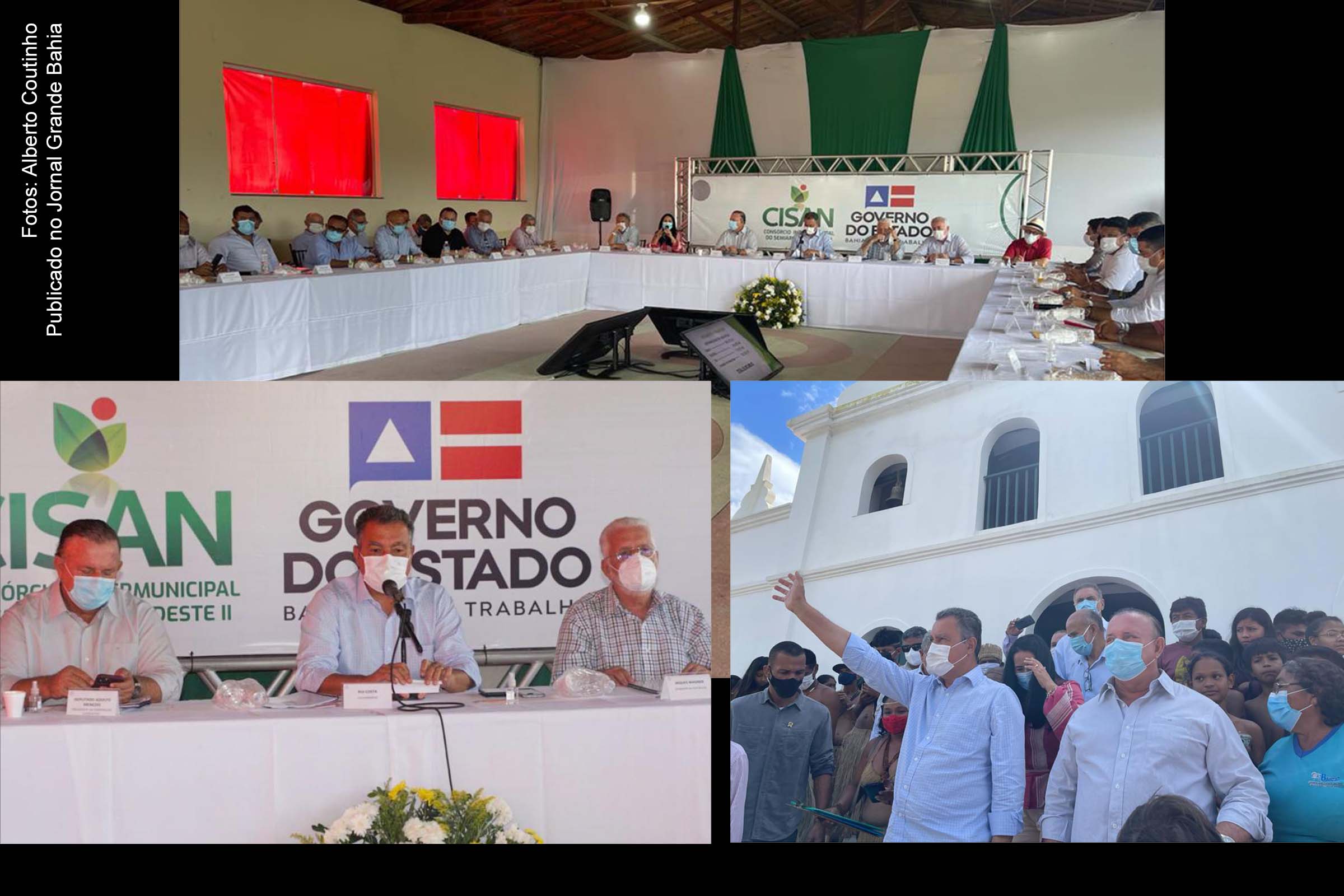 Deputado Adolfo Menezes e governador Rui Costa cumprem agenda em Banzaê.