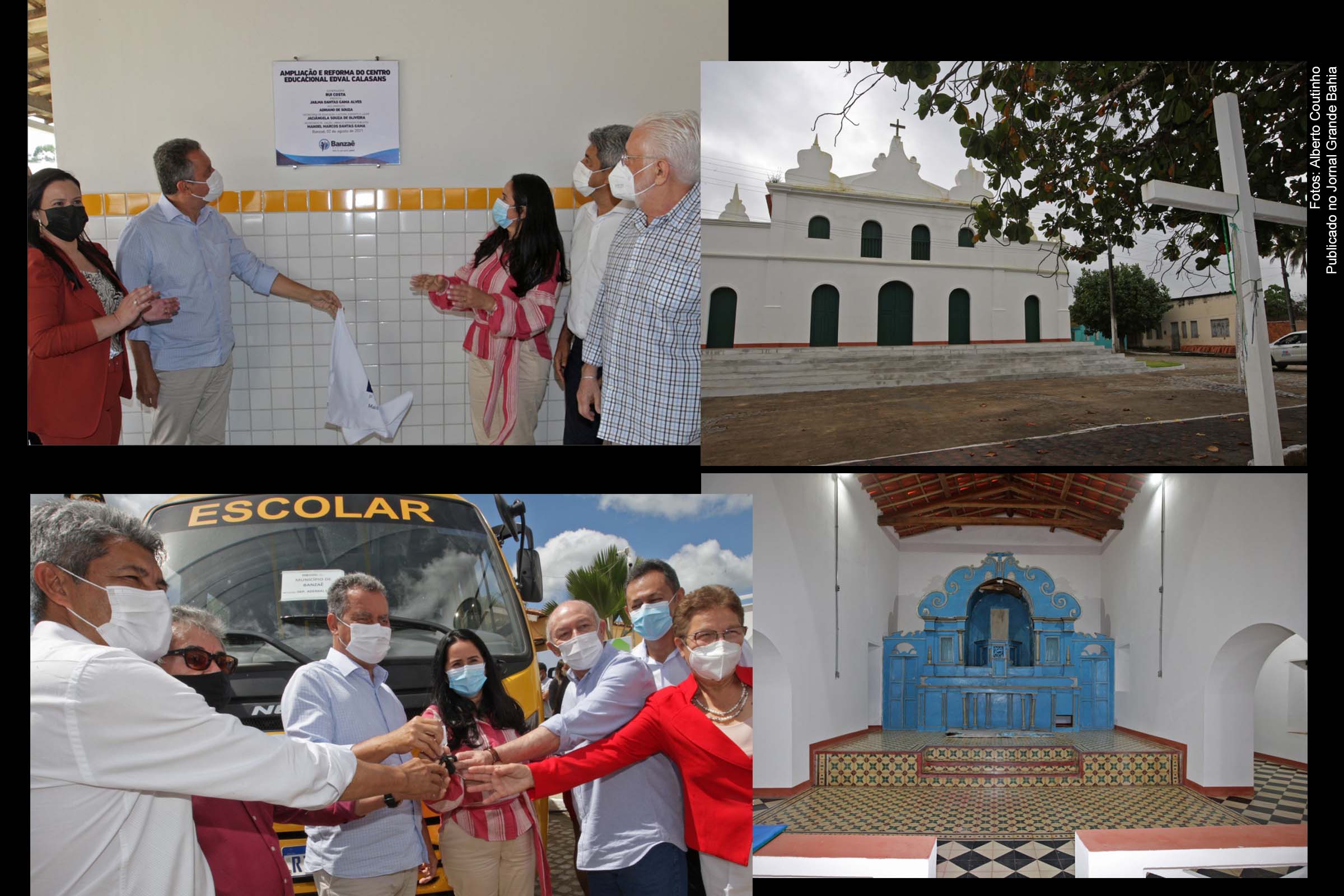Em Banzaê, governador Rui Costa inaugura reforma da Igreja da Ascensão do Senhor e do Centro Educacional Edval Calasan, entrega ônibus escolar, pavimentação de vias e inaugura do Sistema Integrado de Abastecimento de Água.