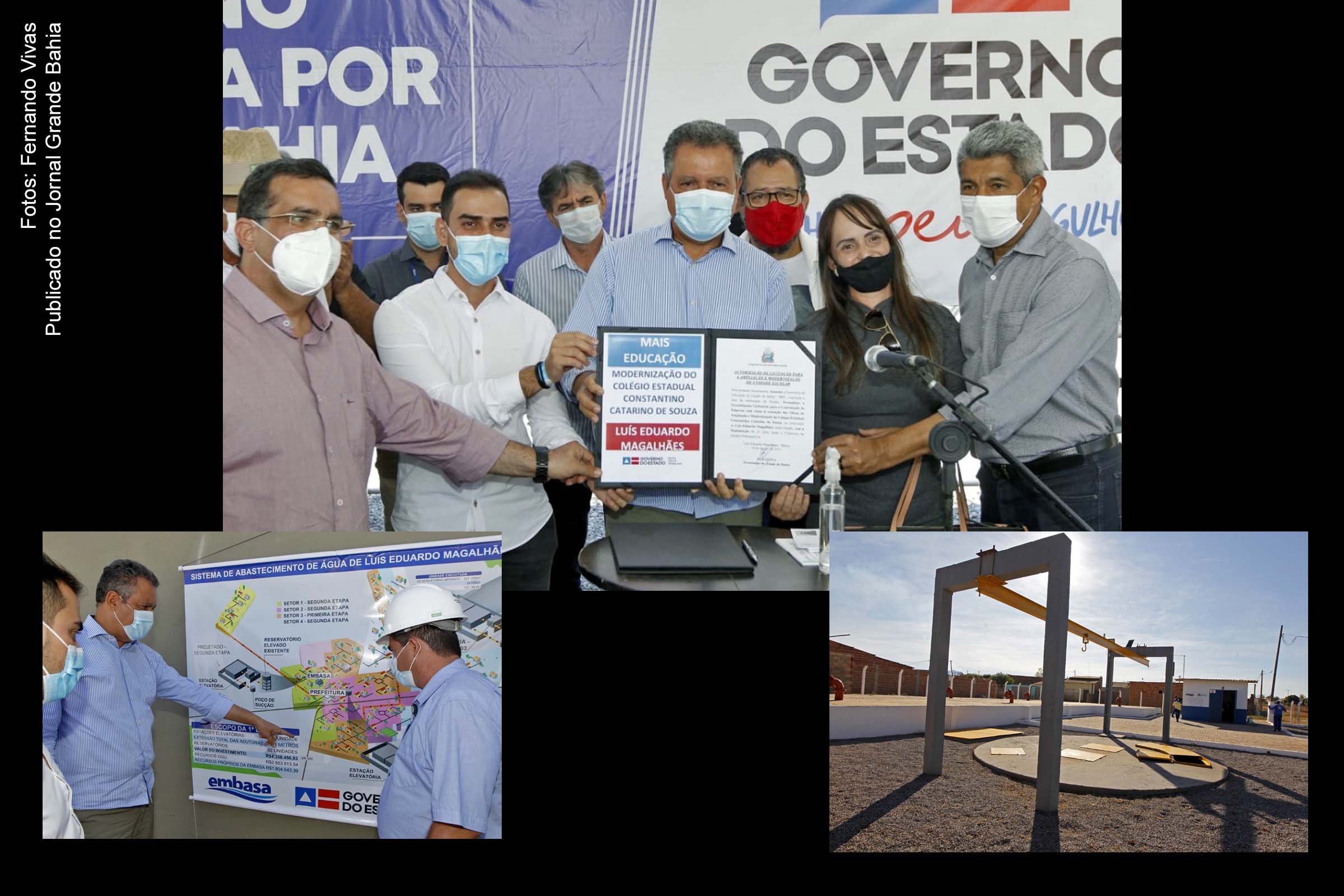 Em Luís Eduardo Magalhães, governador Rui Costa entrega da primeira etapa das obras de ampliação do Sistema de Abastecimento de Água, a implantação de rede coletora de esgoto no loteamento Conquista e visita as obras do Hospital Geral.