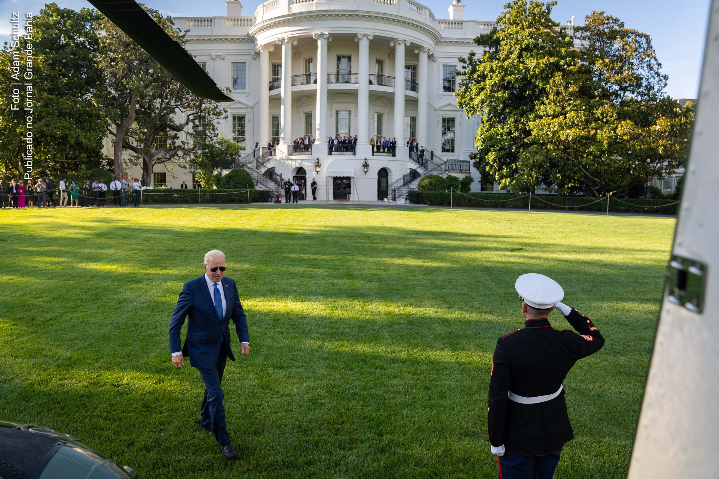 Presidente Joe Biden (Democrata). Discurso acontece cinco dias após o Talibã (organização proibida na Rússia e em diversos países) assumir o controle de Cabul. Presidente diz que grupo acordou com o governo dos EUA em não realizar ataques a cidadãos norte-americanos.