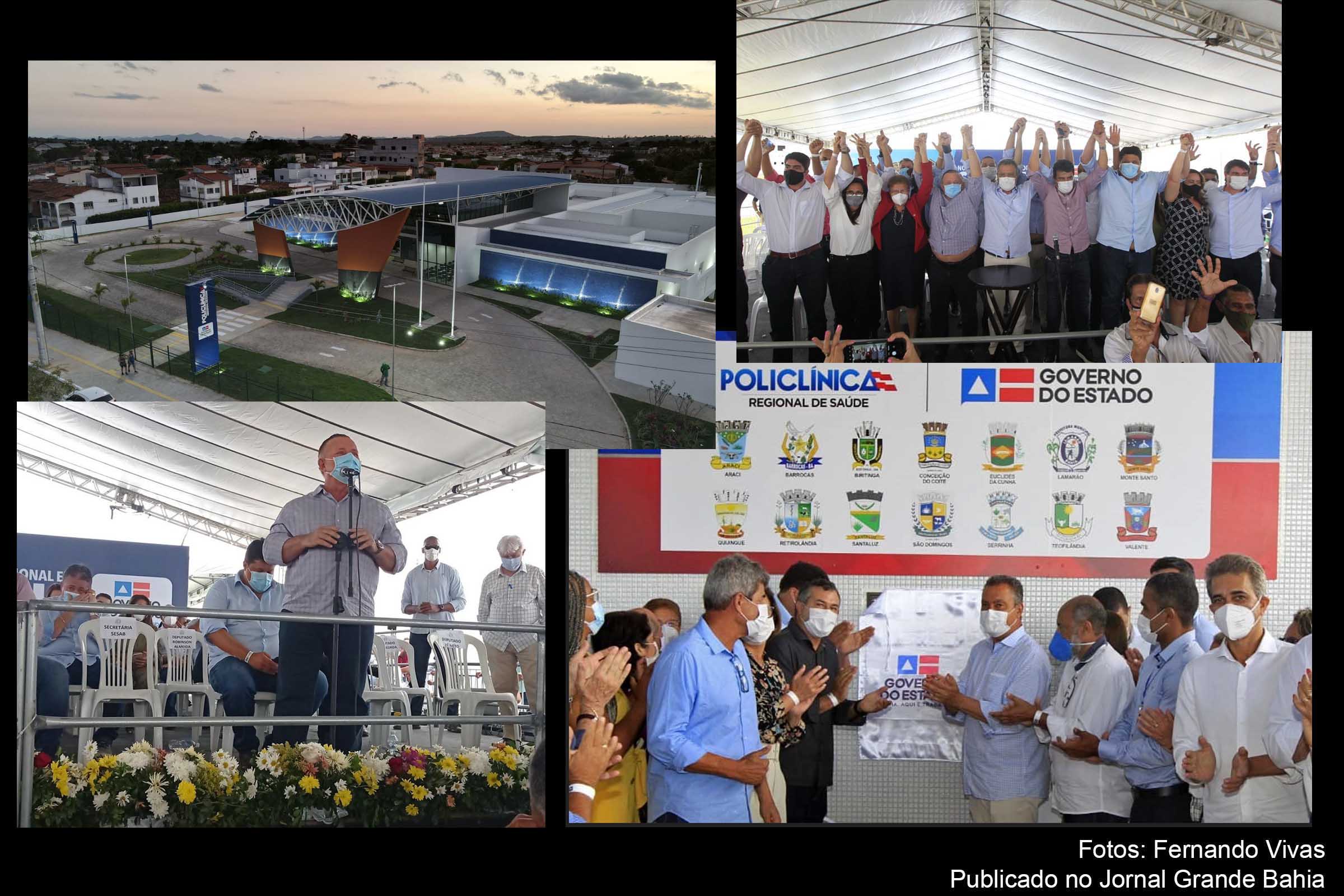 Ao lado do governador Rui Costa , deputado Adolfo Menezes participa de ato inaugural da 21º Policlínica Regional de Saúde em Serrinha.