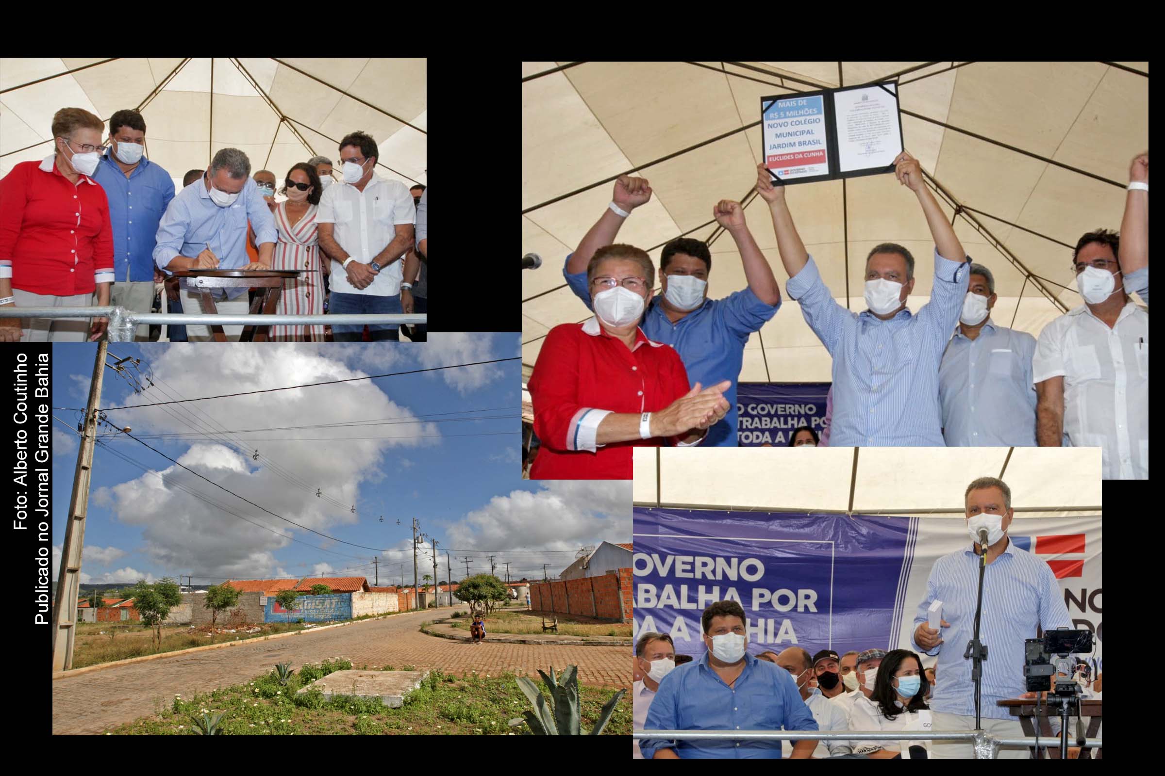Entrega da nova extensão de rede elétrica de iluminação pública, pavimentação de vias, inspeção do terreno no qual será construído um novo colégio estadual marcam visita do governador Rui Costa ao município de Euclides da Cunha.