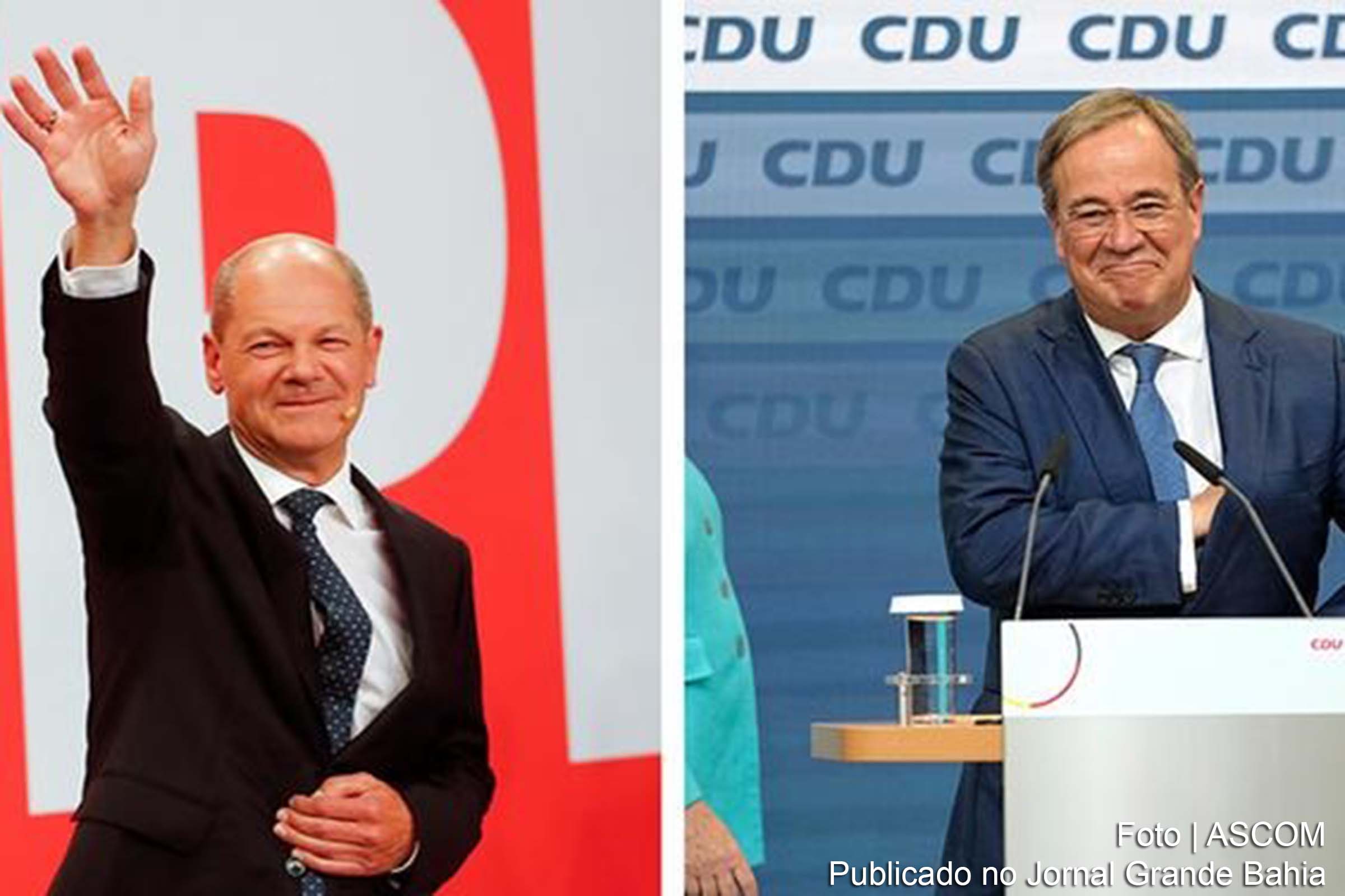 Scholz, social-democrata, e Laschet, conservador, têm chances de governar a Alemanha. Disputa acirrada tem leve vantagem social-democrata frente a conservadores, mas nenhum vencedor inconteste. Escolha do novo chanceler federal deve depender de costura de coalizões, que pode se arrastar por meses.