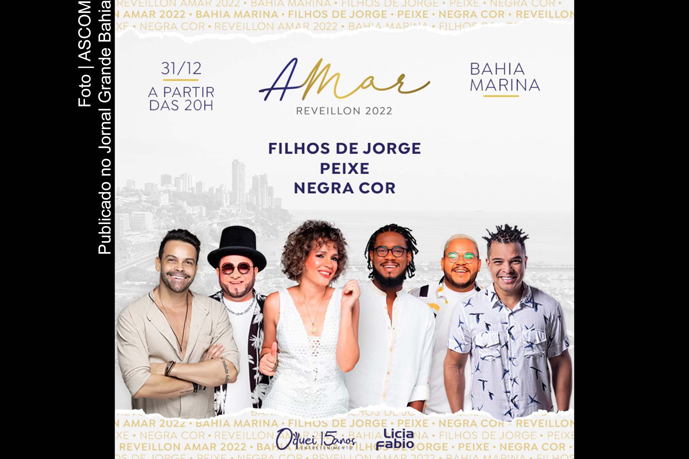 Cartaz anuncia 'Réveillon Amar 2022'.