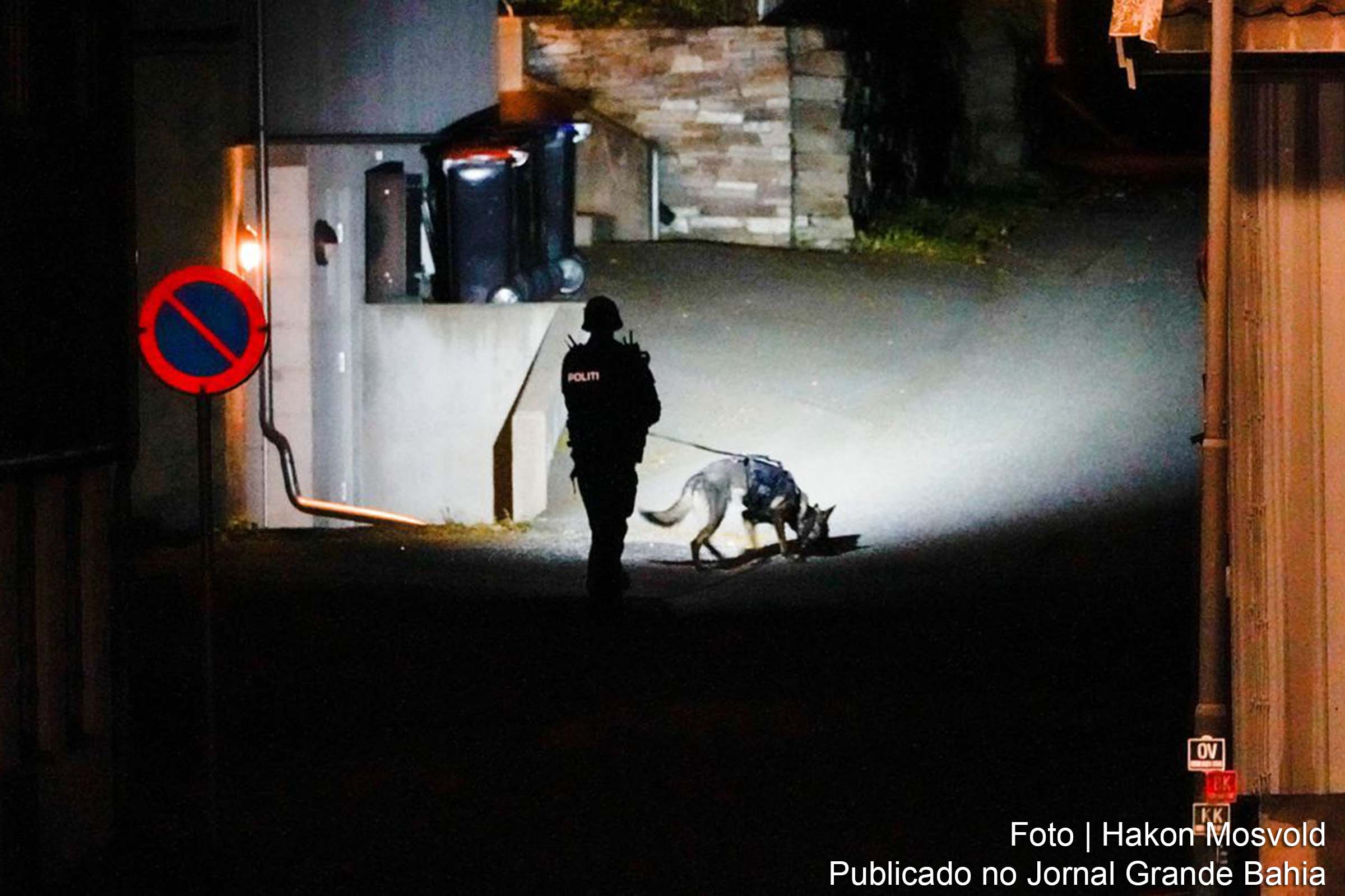 Convertido ao islã e conhecido da polícia, dinamarquês de 37 anos teria usado outras armas além de arco e flecha em ataque que matou cinco pessoas em Kongsberg. Ele está preso e reconheceu envolvimento no atentado. Policial leva material durante investigações sobre os ataques em Kongsberg.