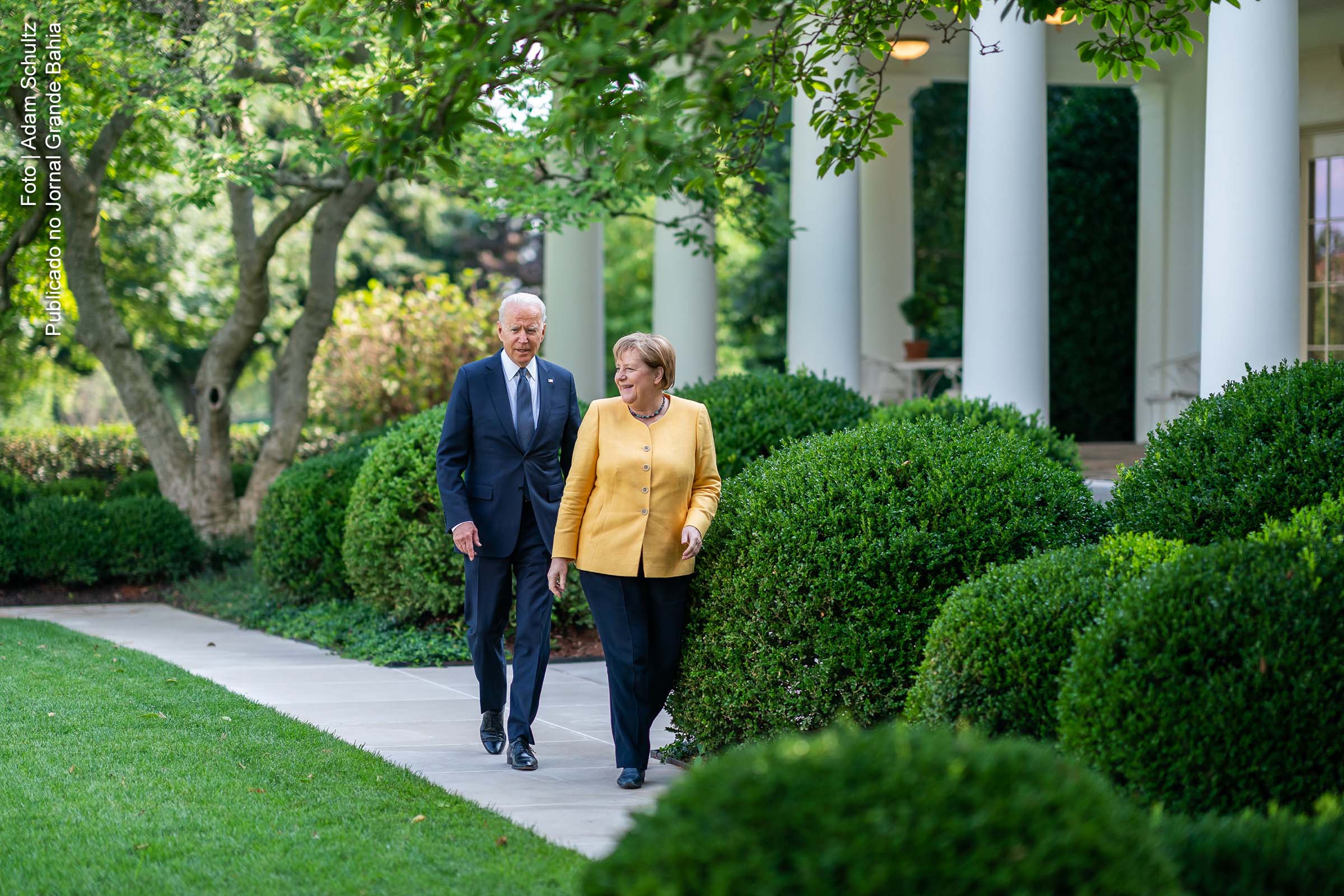 Presidente Joe Biden e a chanceler Angela Merkel durante encontro na Casa Branca, em 15 de julho de 2021.