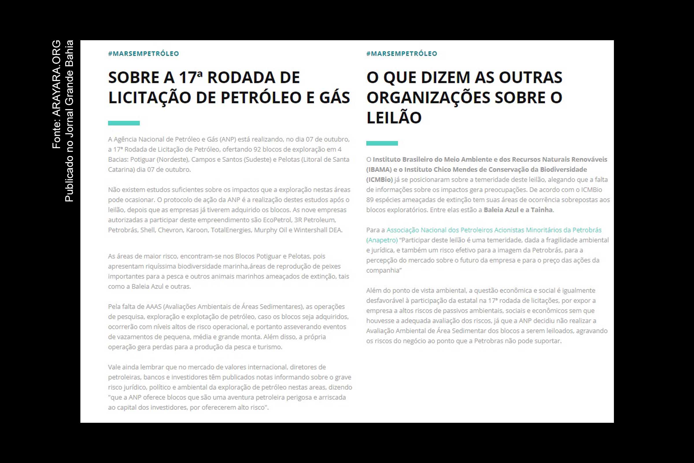 REDE Sustentabilidade vai ao Supremo contra a 17a Rodada da ANP; Instituto Arayara pede mandado de segurança coletivo e também representa no Tribunal de Contas processo administrativo por ausência de avaliações ambientais, violação de tratados internacionais e agressão aos regimes tributário e fiscal.