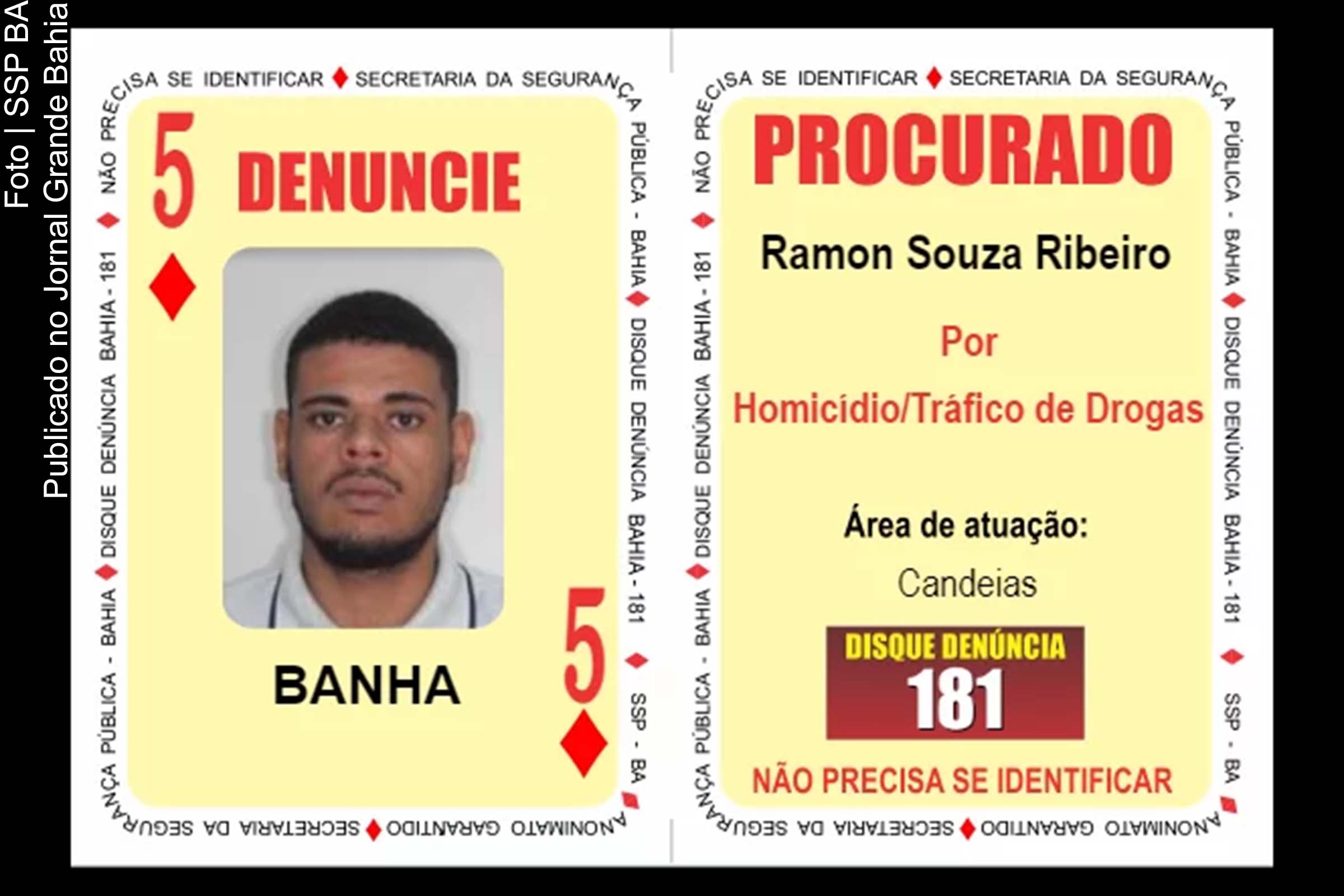 Considerado um dos criminosos mais perigosos da Bahia, ‘5 de Ouros do Baralho do Crime’ é preso em São Francisco do Conde