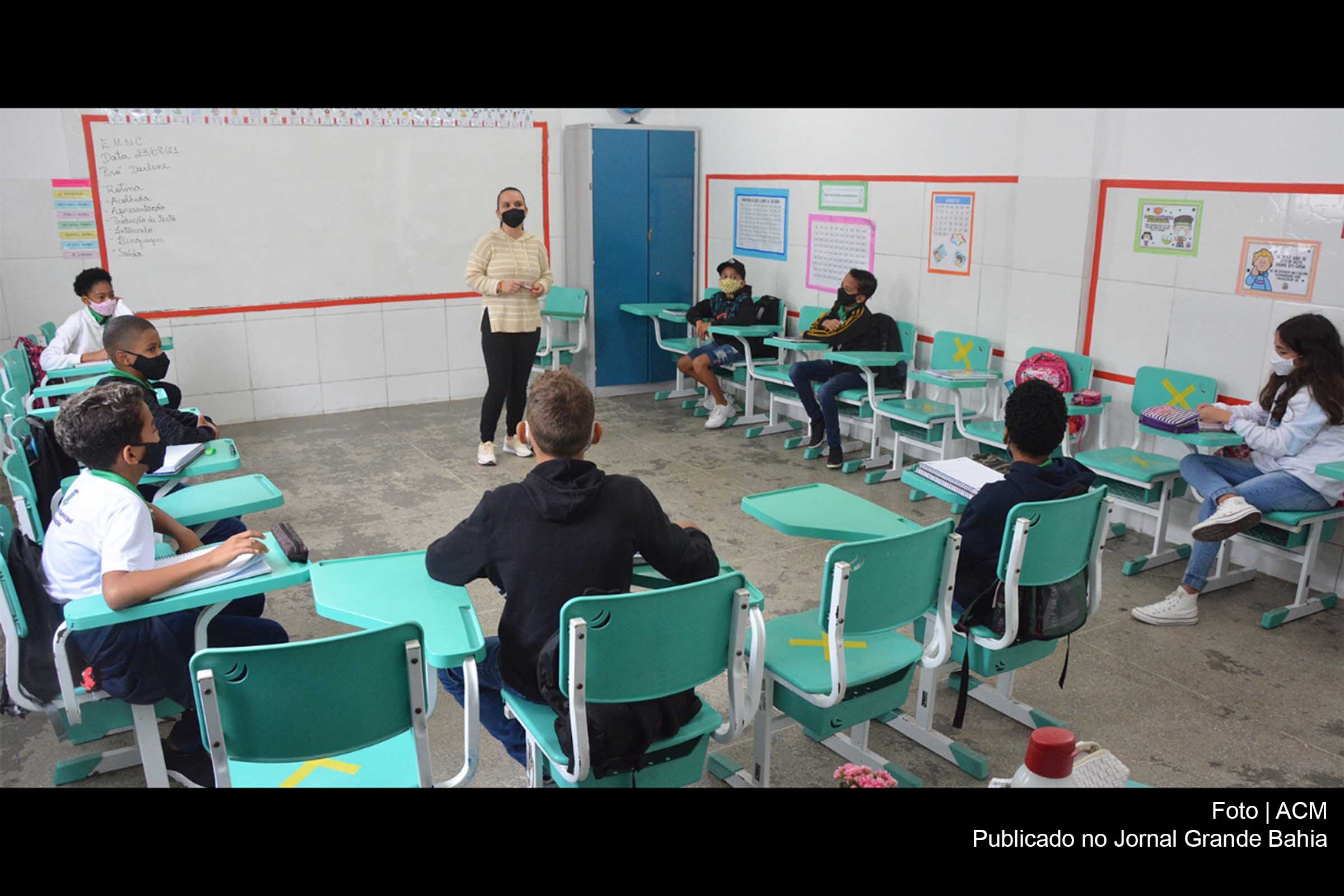 No regresso às aulas no modo 100% presencial, Estudantes da rede municipal de Feira de Santana deverão seguir protocolo sanitário recomendado pelos órgãos de saúde.