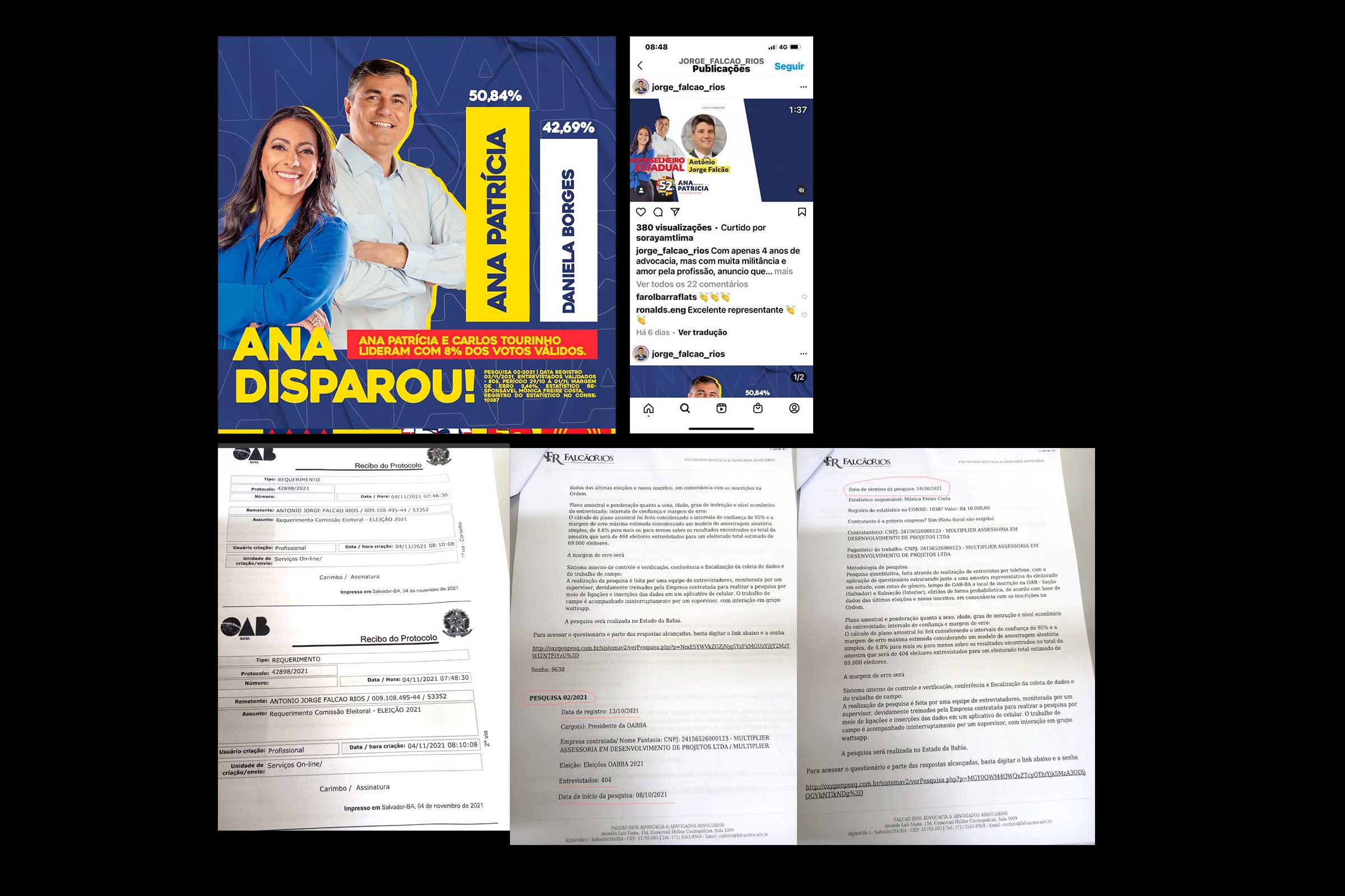 Pesquisa sobre tendência de voto para presidência da OAB Bahia é questionada.