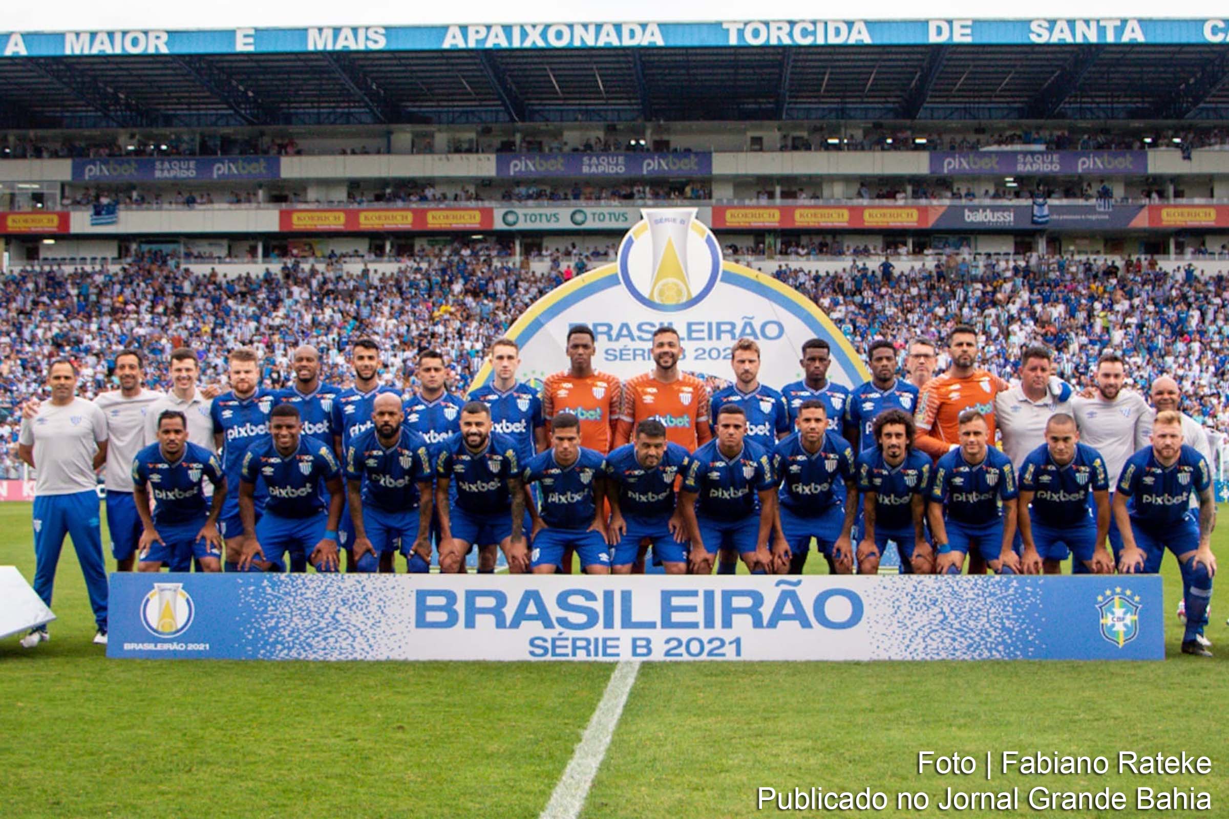 Avaí comemora vitória do campeonato da Série B do Brasileirão.
