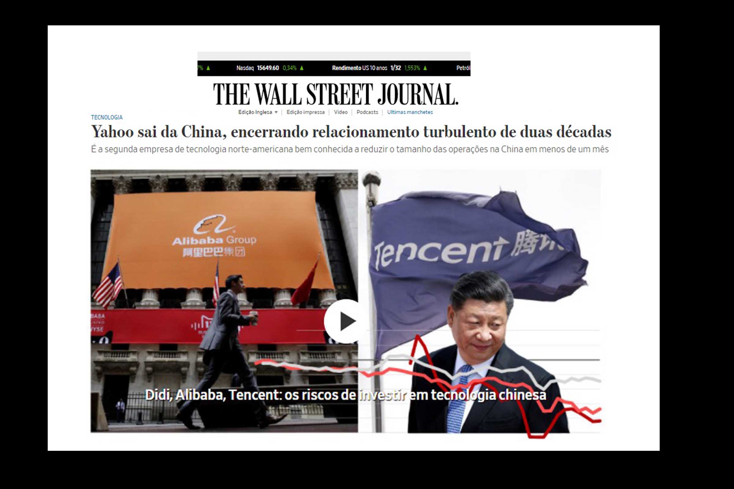 Yahoo anuncia aos usuários o fim de seus serviços na China continental. Empresa de serviços online é a mais recente entre as gigantes americanas a abandonar o mercado chinês devido à pressão e censura de conteúdos considerados politicamente “sensíveis” pelo regime.