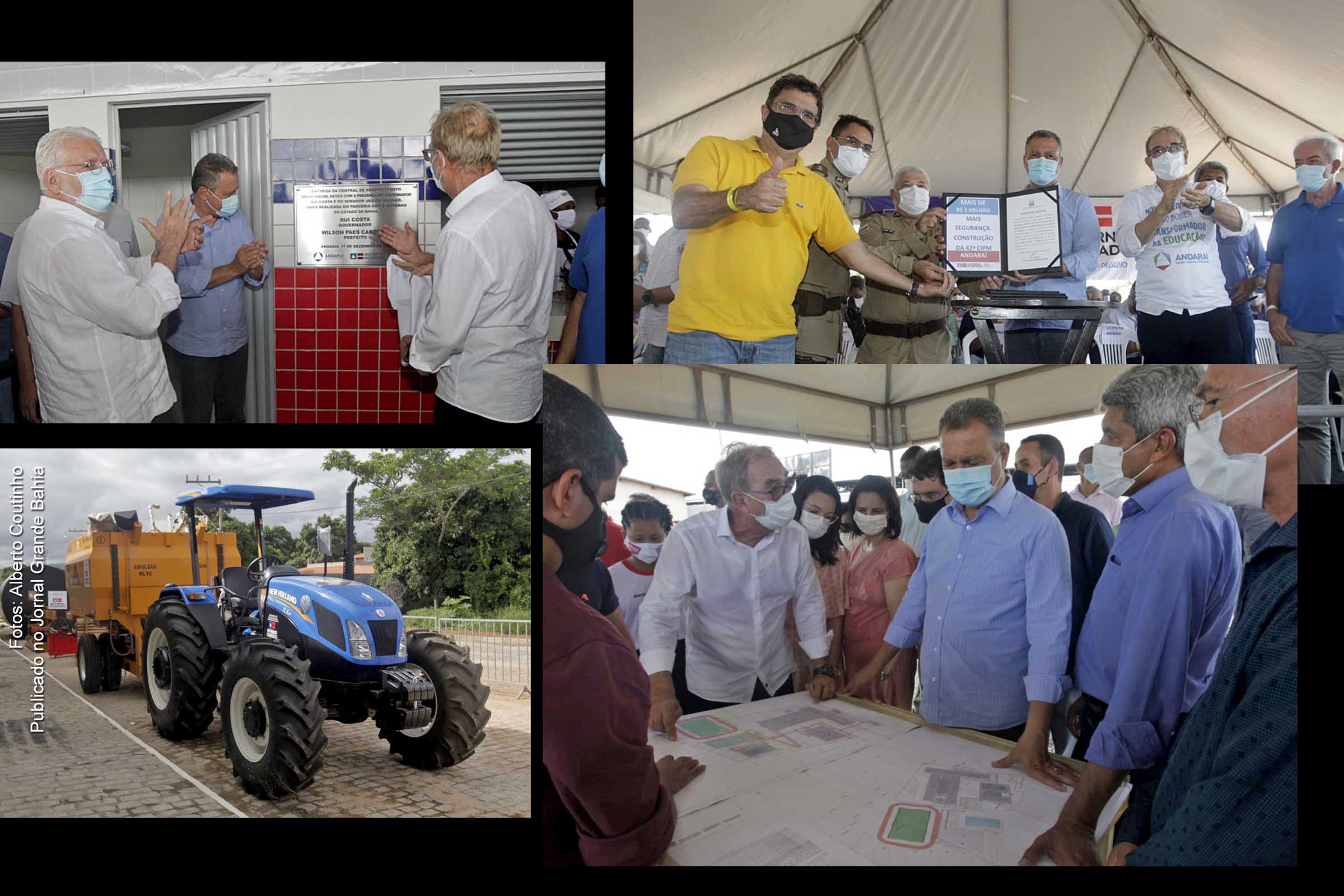 Governador Rui Costa entrega usina móvel asfáltica, tanque de estocagem de emulsão, trator agrícola, roçadeira hidráulica e vibroacabadora rebocável para o Consórcio Intermunicipal de Desenvolvimento do Circuito do Diamante da Chapada Diamantina (Chapada Forte), além de assinar ordens de serviço para construção de nova escola e uma nova sede do pelotão da Polícia Militar, no município de Andaraí.