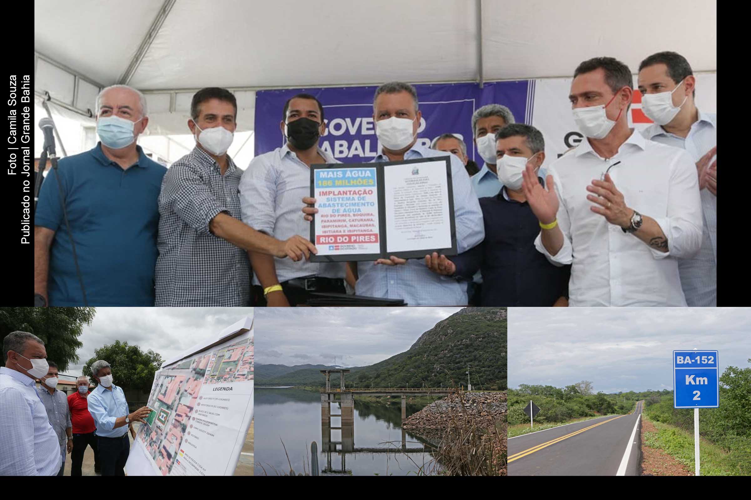 Governador Rui Costa entrega da pavimentação de trecho da rodovia BA-156 e inaugura Praça Ângelo Marques Filho e estação retransmissora do sinal digital da TVE e TV da Educa Bahia, no município de Rio do Pires.
