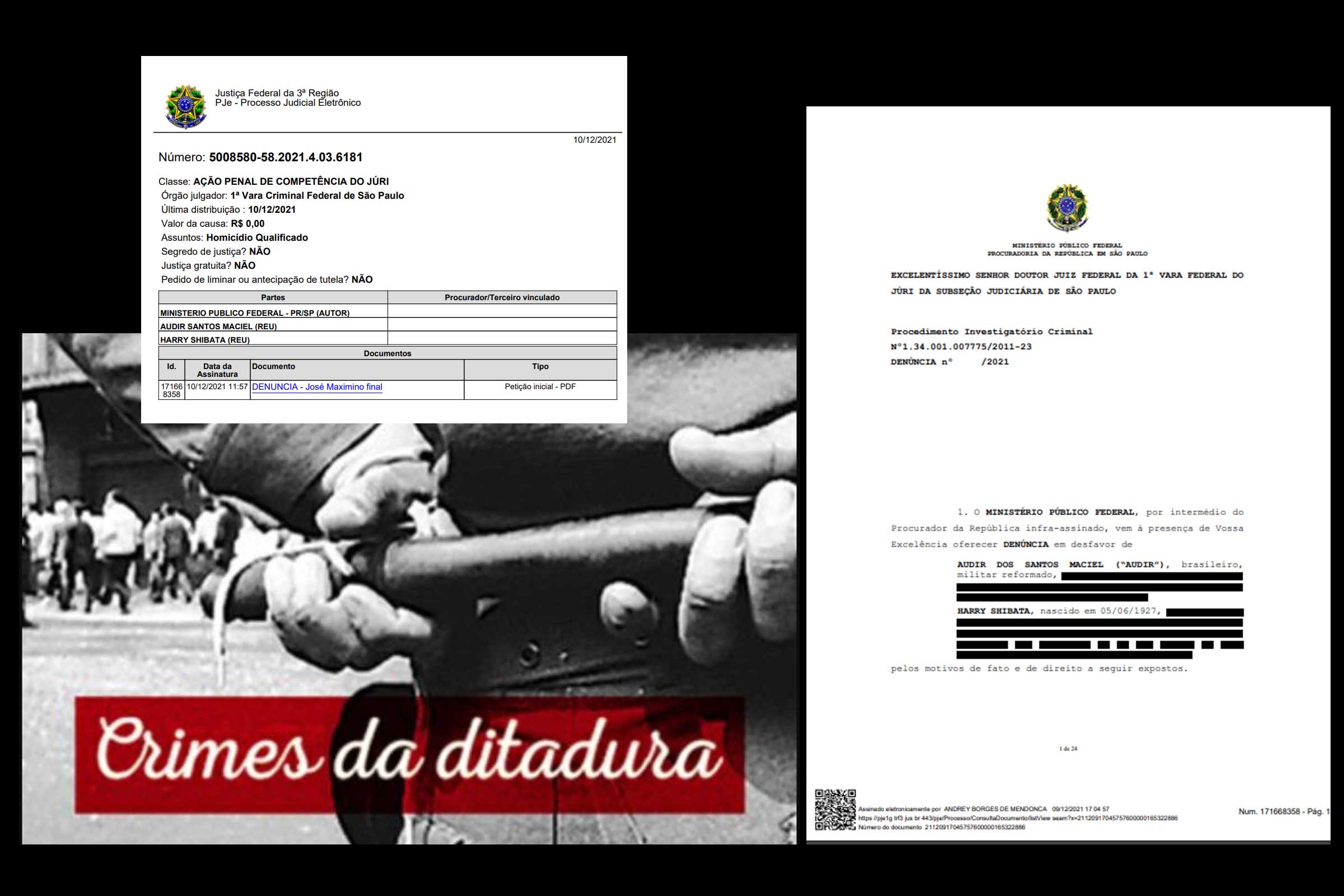 Segundo MPF, José Maximino foi severamente torturado por agentes da repressão e abandonado em frente de sua casa.