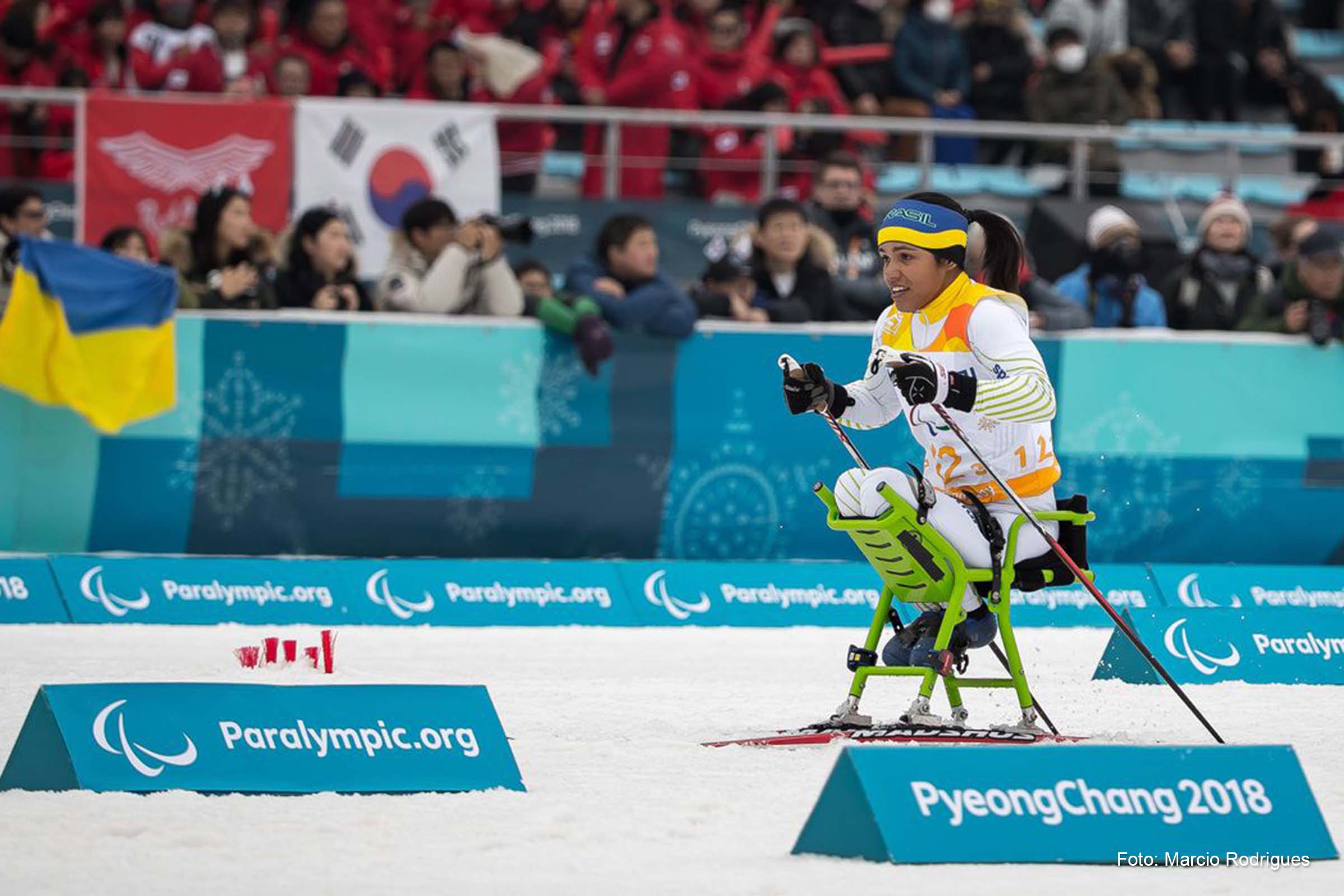 Com o tempo de 28 minutos e 80 centésimos, Aline conquistou medalha de bronze na modalidade esqui cross-country.