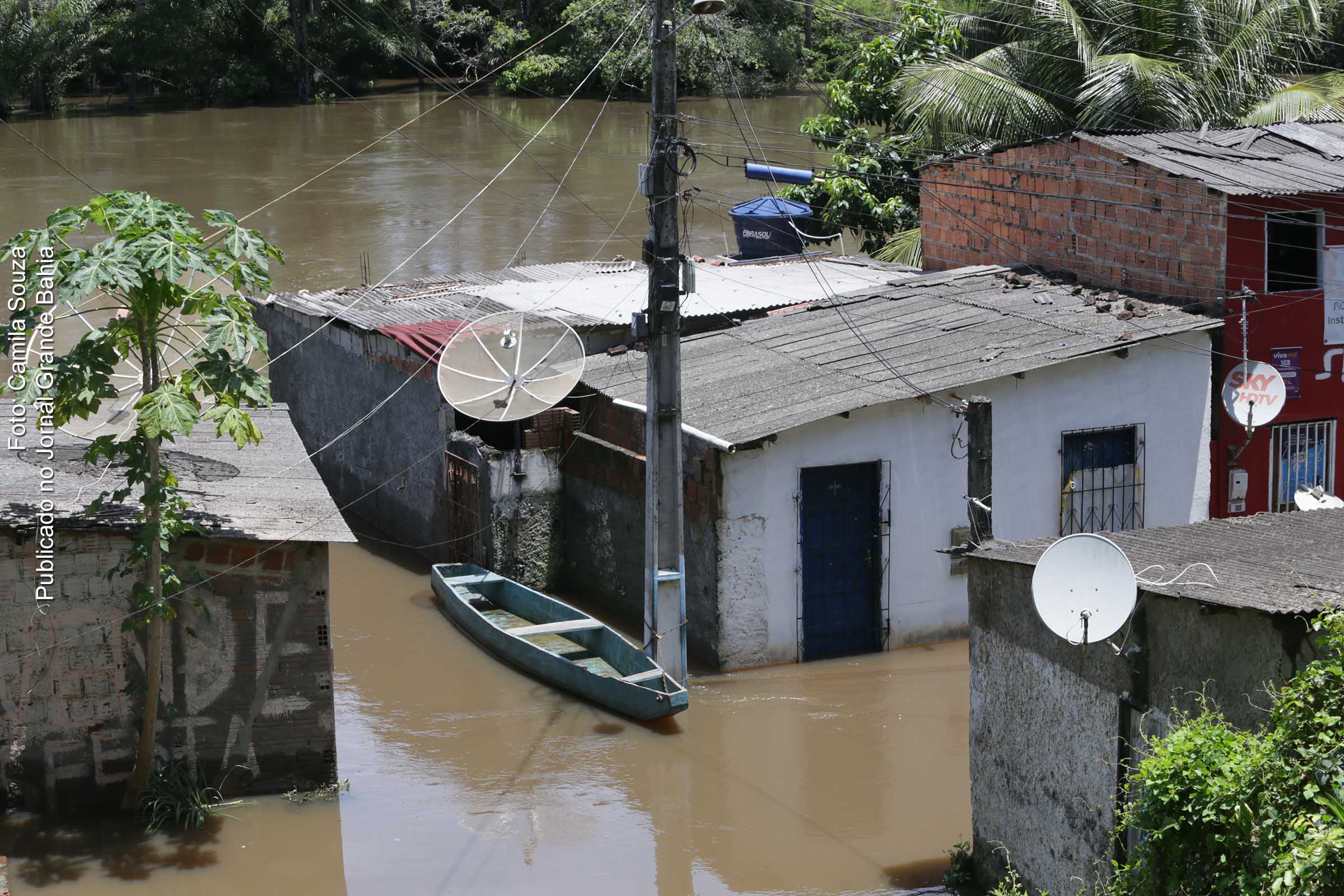 Área da Bahia afetada pelas chuvas de novembro e dezembro de 2021.