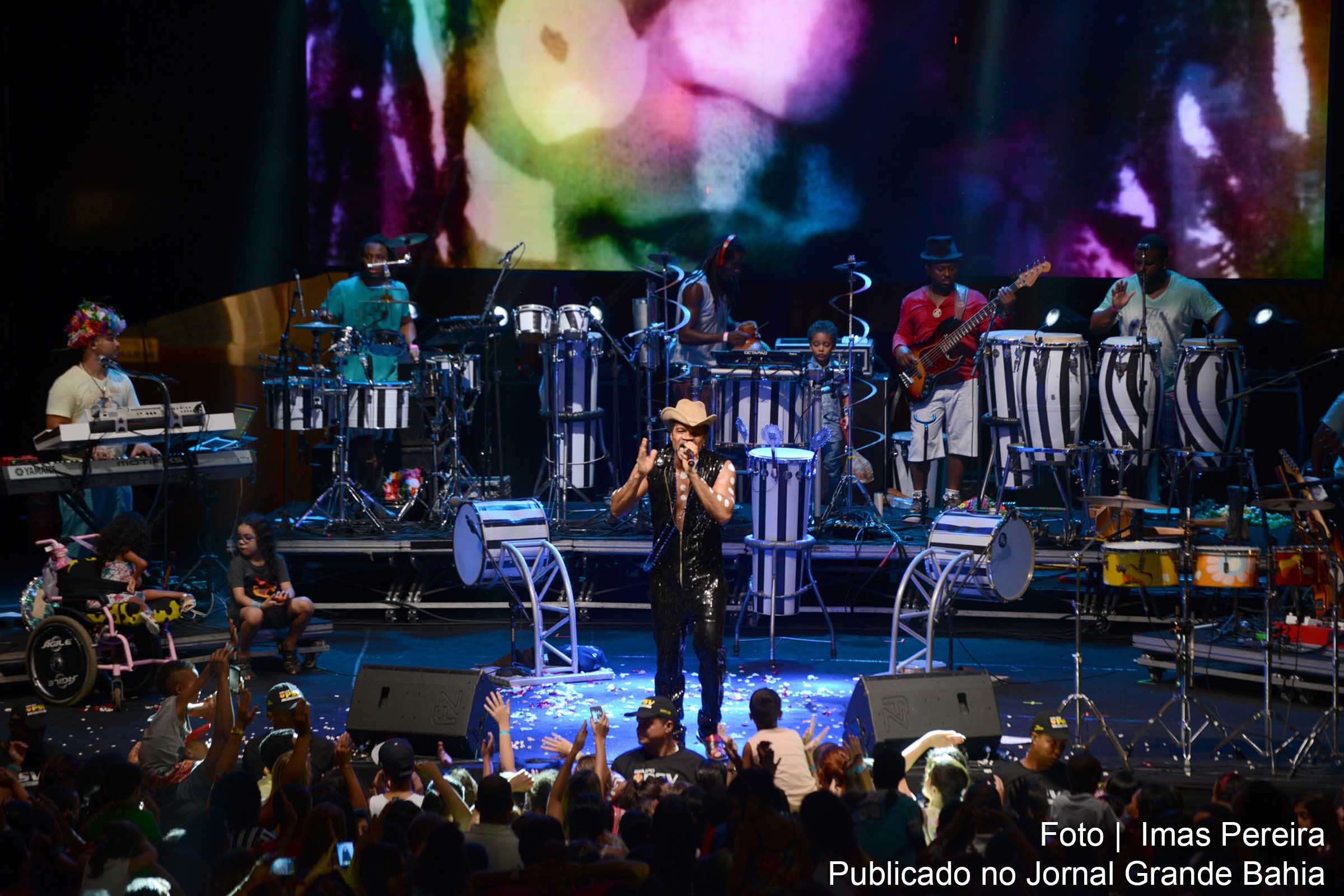 Carlinhos Brown na edição 2015 do 'Sarau Kids do Dia das Crianças' no Museu du Ritmo.