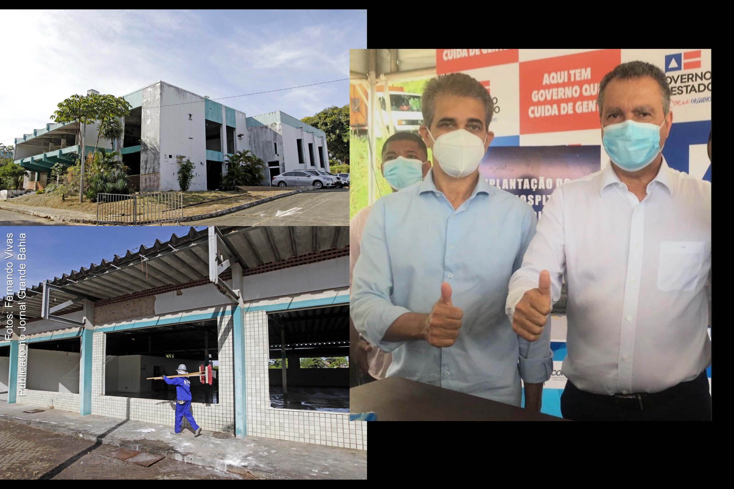 Deputado Robinson Almeida (PT-BA) e governador Rui Costa (PT) durante solenidade de assinatura para implantação do Hospital Ortopédico da Bahia.