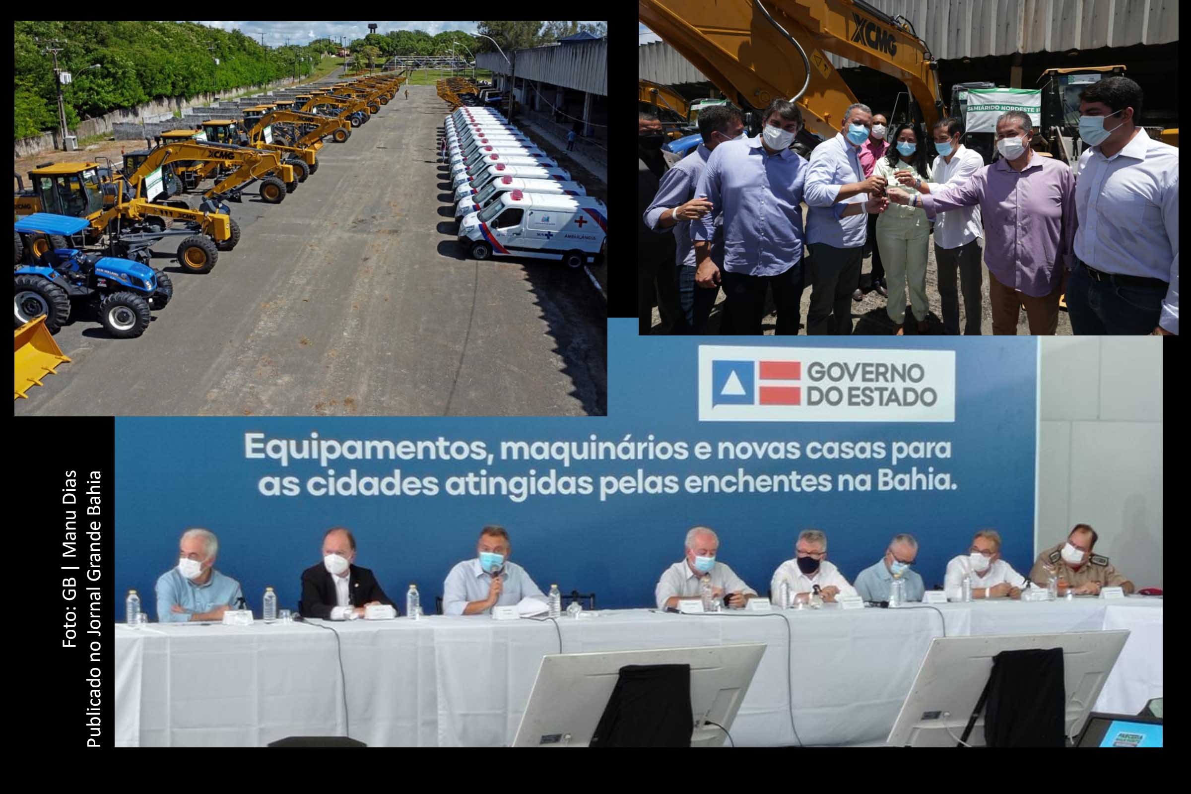 Governador Rui Costa entrega de ambulâncias tipo van e de máquinas pesadas e equipamentos para ajudar na reconstrução das cidades mais prejudicadas pelas fortes chuvas de novembro e dezembro de 2021 na Bahia.