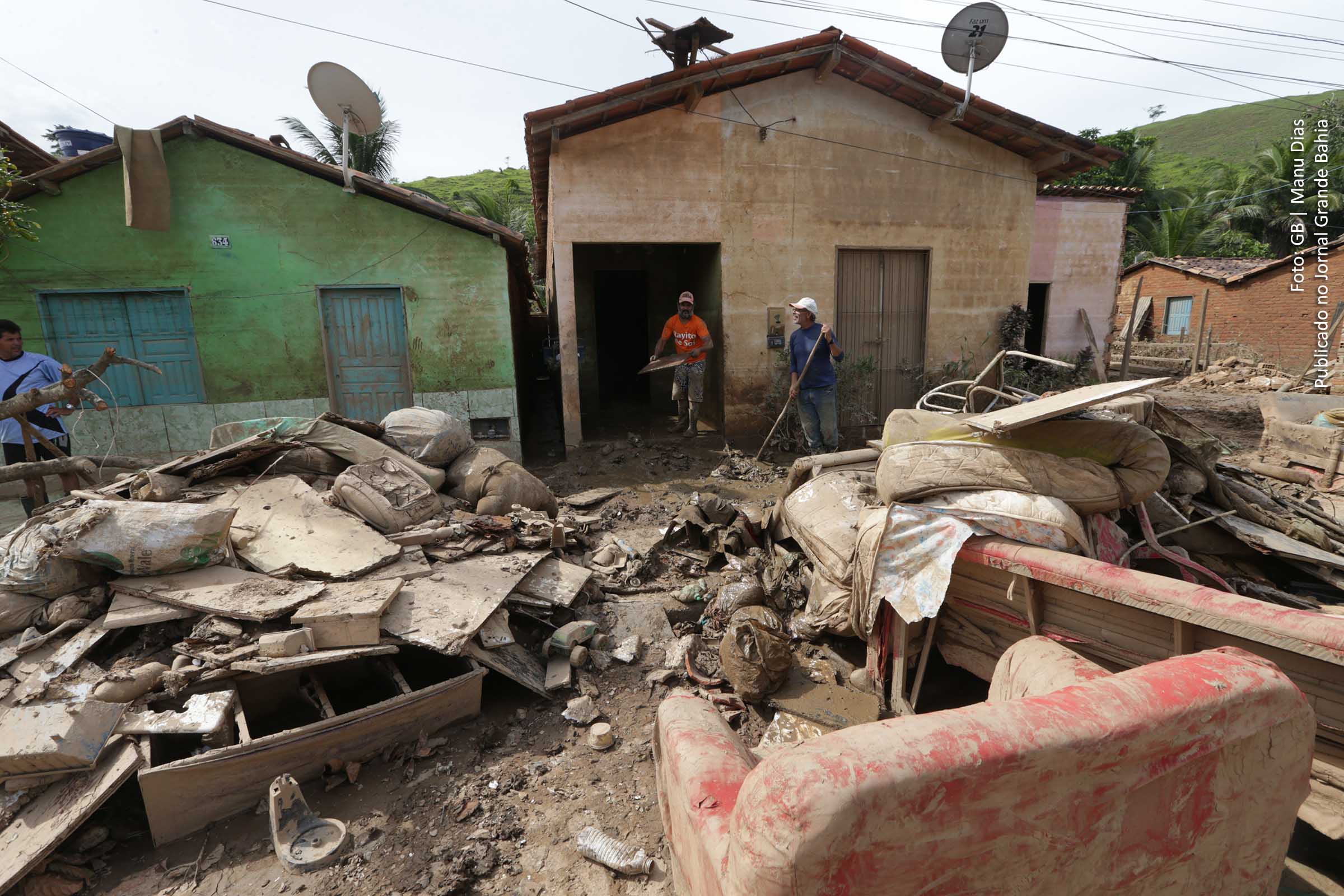 Vista parcial do distrito de Nova Alegria, em Itamaraju, afetado por chuvas corridas nos meses de novembro e dezembro de 2021.