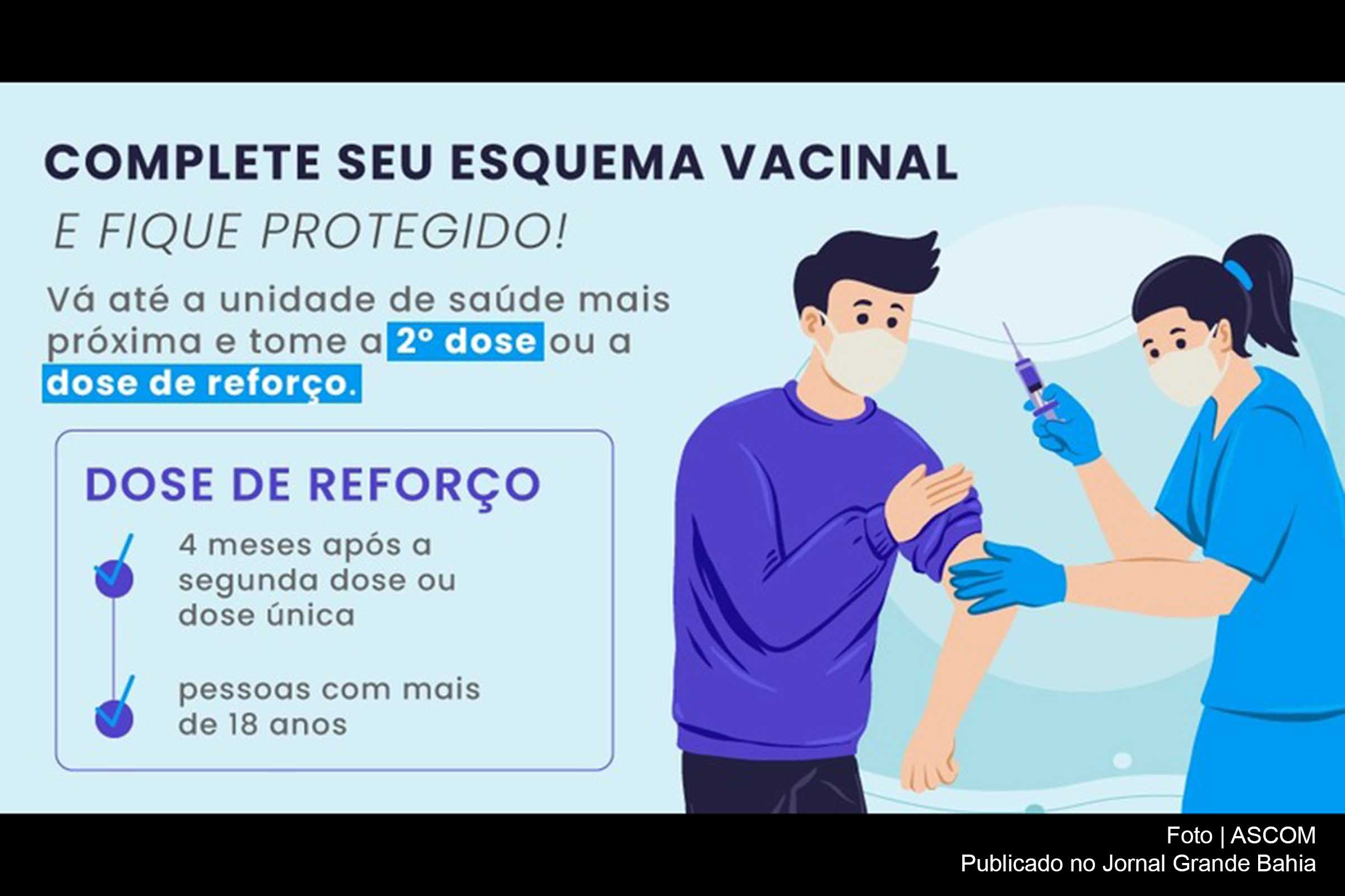 Além das duas doses da vacina contra a Covid-19, é importante tomar o reforço após quatro meses.