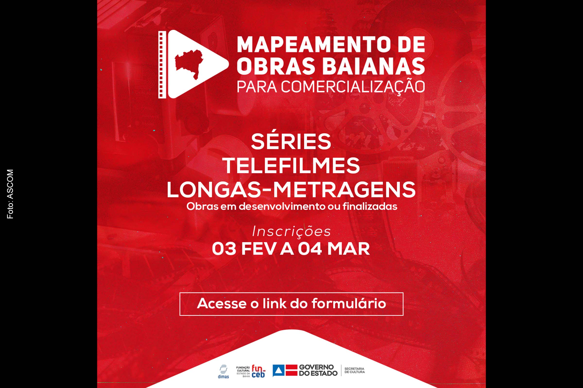 Mapeamento visa estimular a difusão, comercialização e visibilidade da produção audiovisual da Bahia.