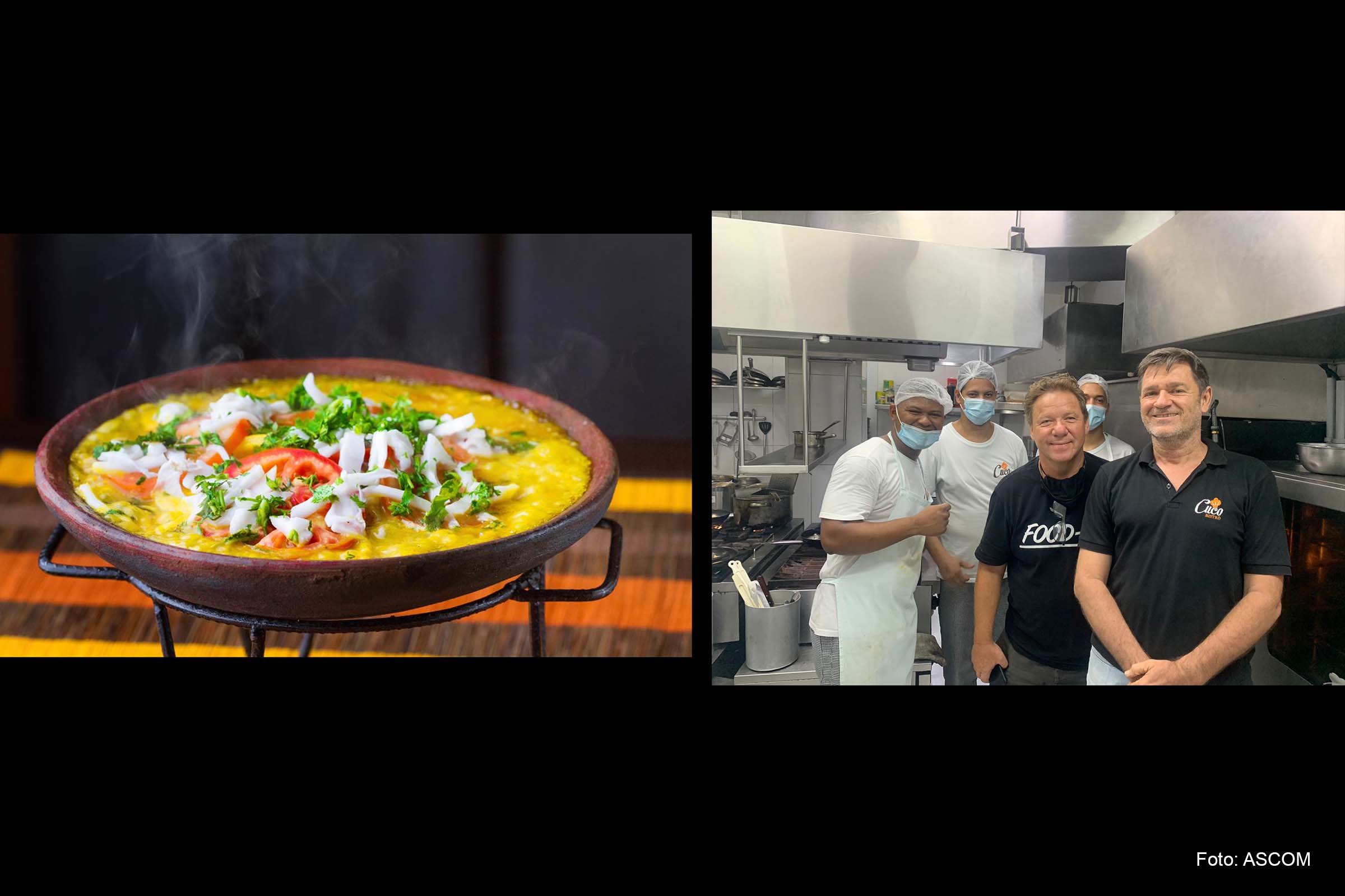 Chef Claude Troisgros experimenta moqueca do Cuco Bistrô.