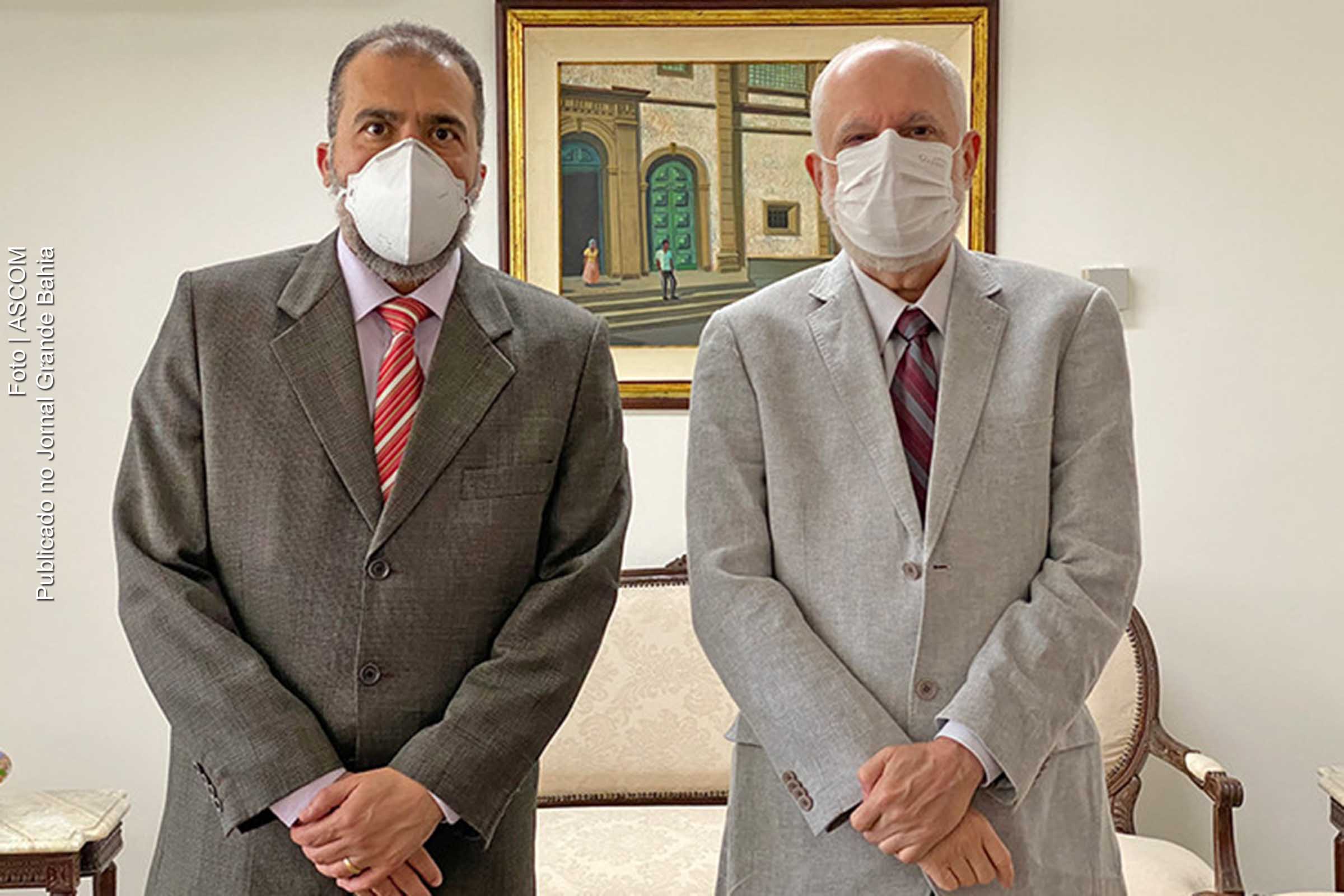 Presidente do PJBA, desembargador Nilson Soares Castelo Branco e Rômulo de Andrade Moreira, procurador de Justiça do MPBA.
