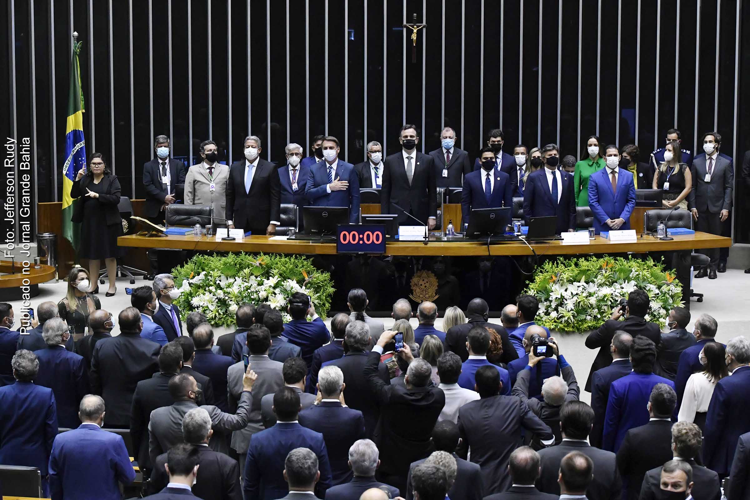Plenário da Câmara dos Deputados durante sessão solene do Congresso Nacional destinada à inauguração da 4ª Sessão Legislativa Ordinária da 56ª Legislatura.