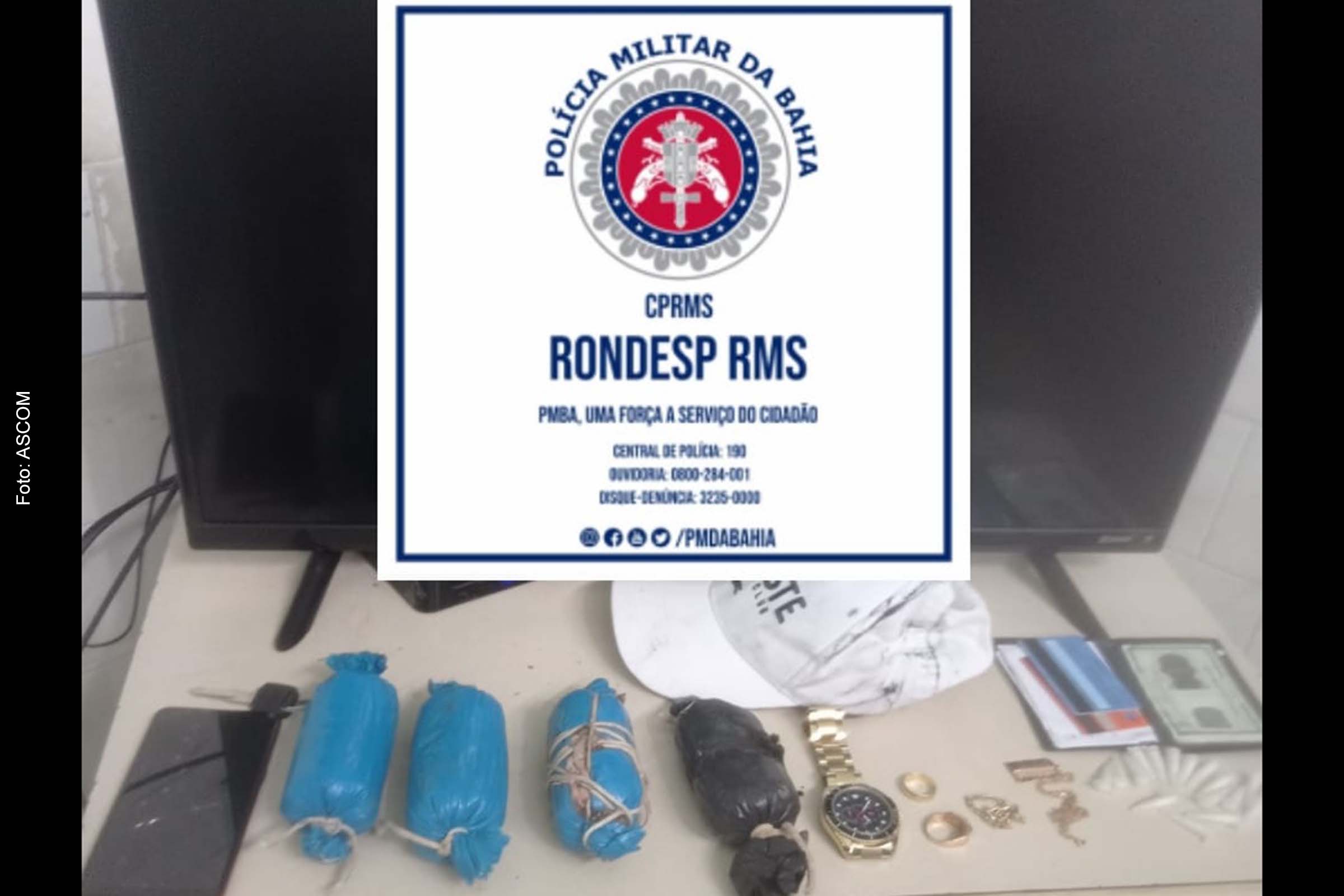 Homem com tornozeleira eletrônica é flagrado com drogas e explosivos em Candeias