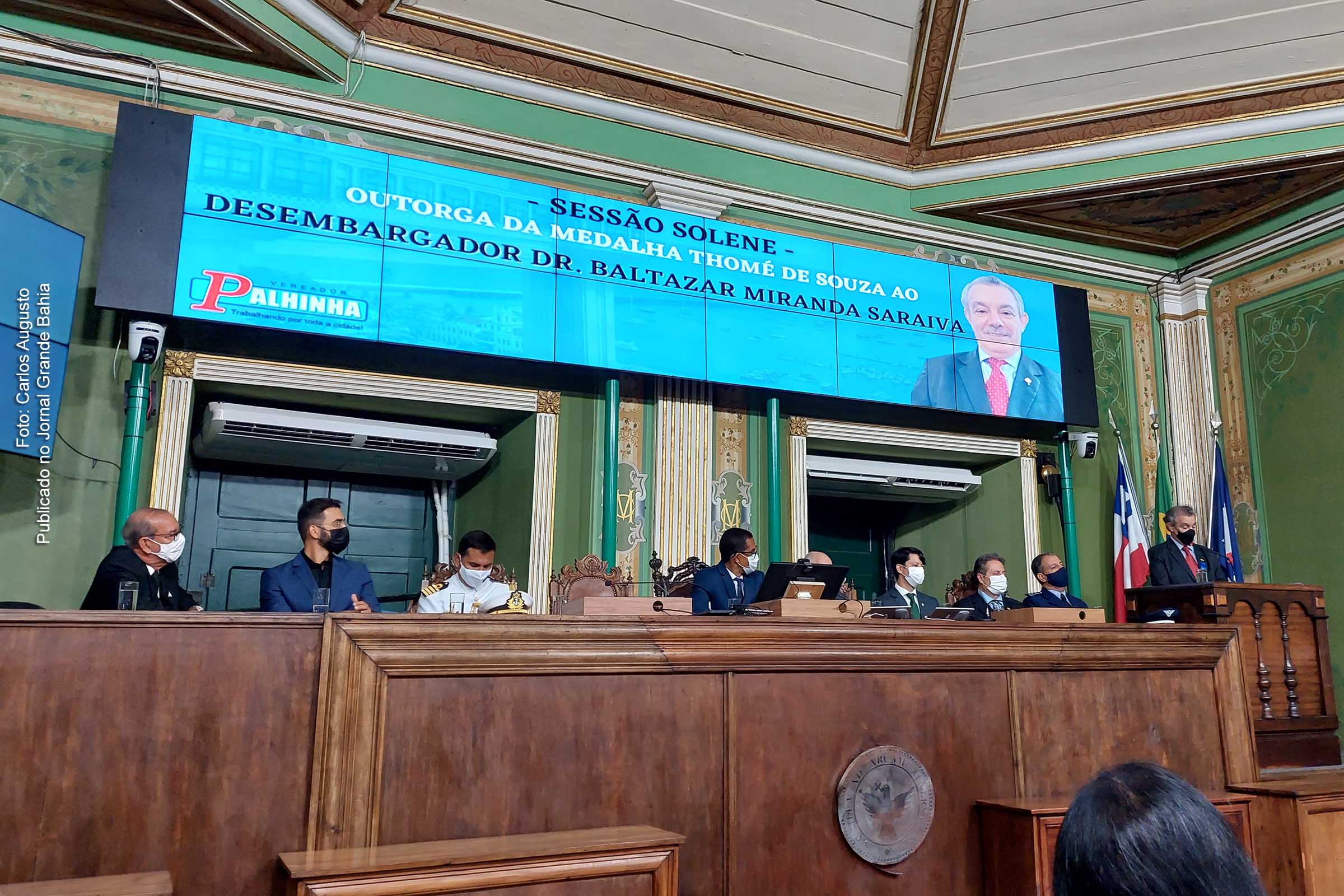 Solenidade da Câmara Municipal de Salvador ocorrida nesta quarta-feira (30/03/2022) outorgou a Medalha Thomé de Souza ao desembargador Baltazar Miranda Saraiva e o Título de Cidadão ao Dr. Aquiles Tadashi Ywata.