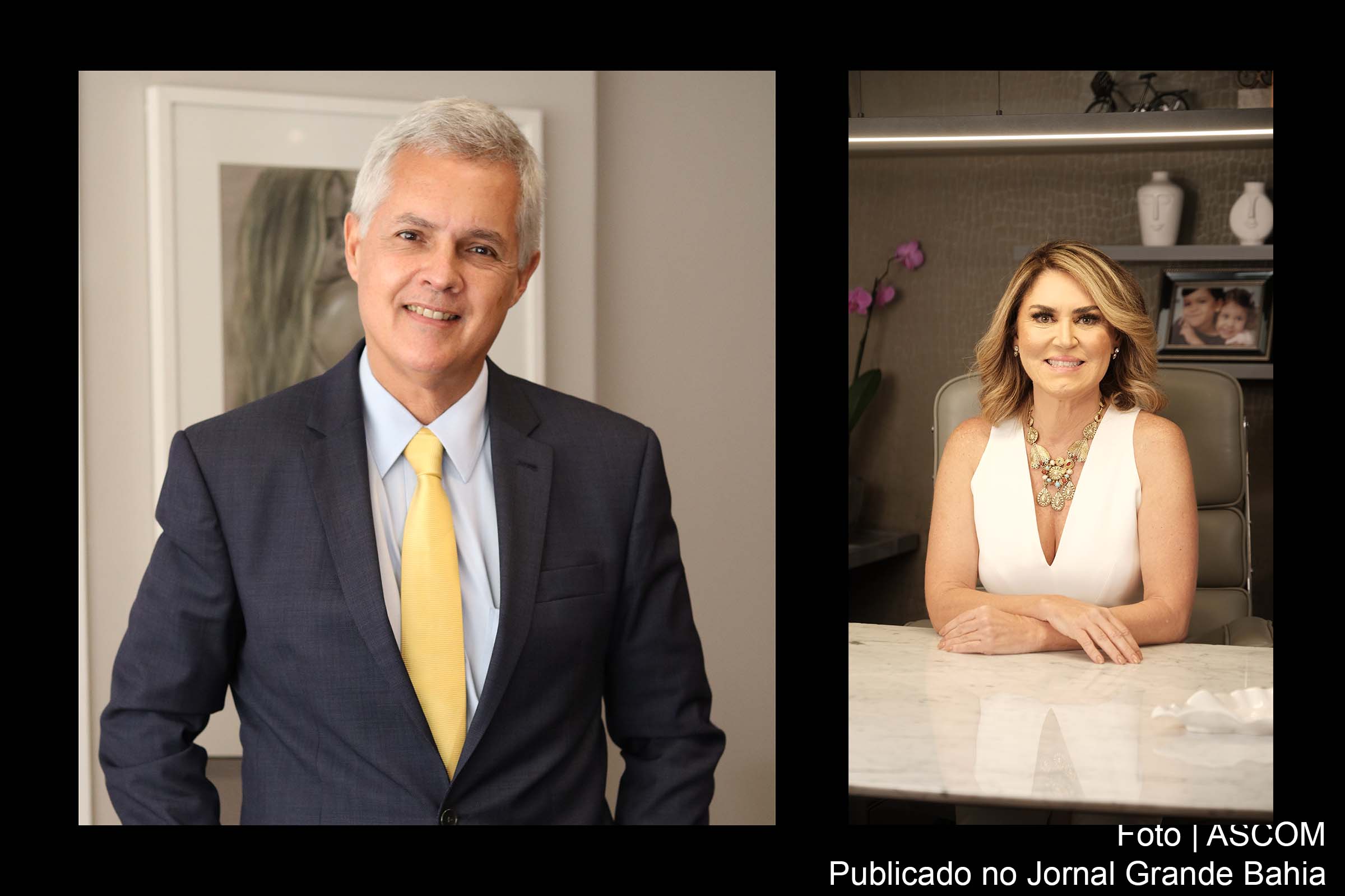 Dr. Luiz Carlos Calmon e Dra Rejane Mendonça.