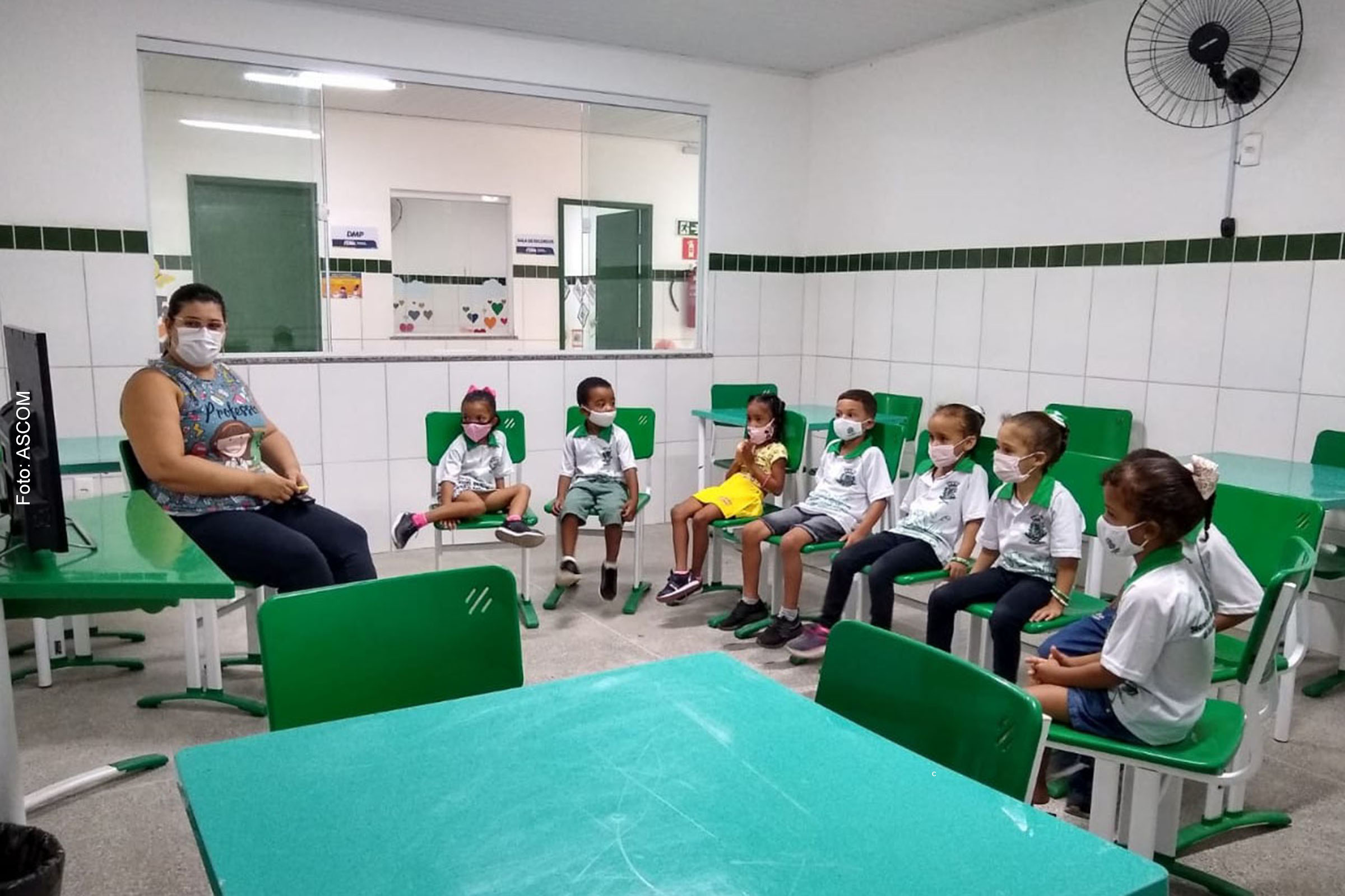 Estudantes do Grupo 4 da Escola Municipal Doutor Antônio de Freitas Borja, no Distrito de São José.