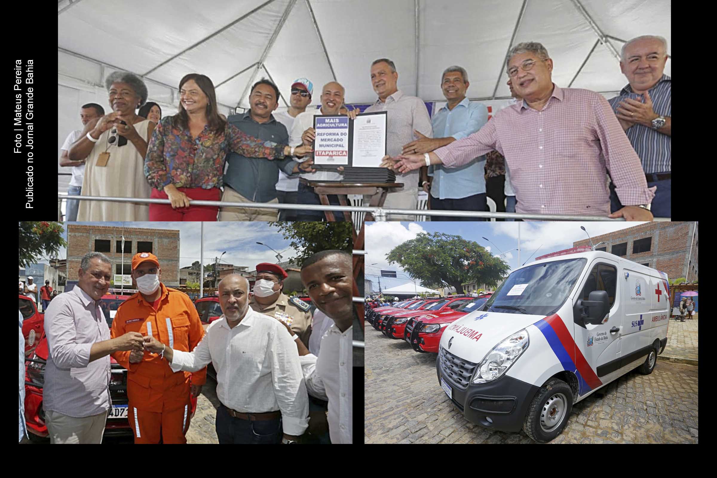 Governador Rui Costa entrega de ambulância, viaturas do Corpo de Bombeiros, ônibus escolar, visita a reforma e recuperação da Base Náutica Marina de Itaparica, ao Colégio Estadual Democrático Jutahy Magalhães, assinatura de convênios para construção de nova unidade escolar, reforma do Mercado Municipal Carneiro Ribeiro, requalificação da orla de Ponta de Areia, recuperação da Ponte do Funil e pavimentação de vias, no município de Itaparica.